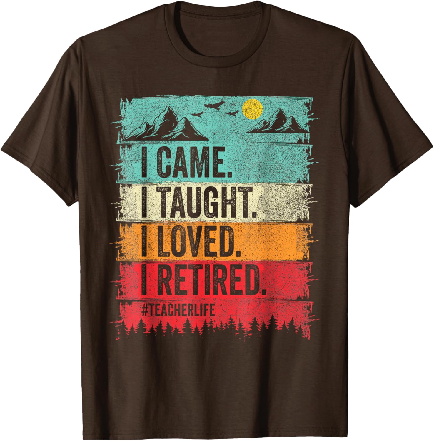 Funny Teacher Retirement T-Shirt - I Came I Taught I Loved Design - 18