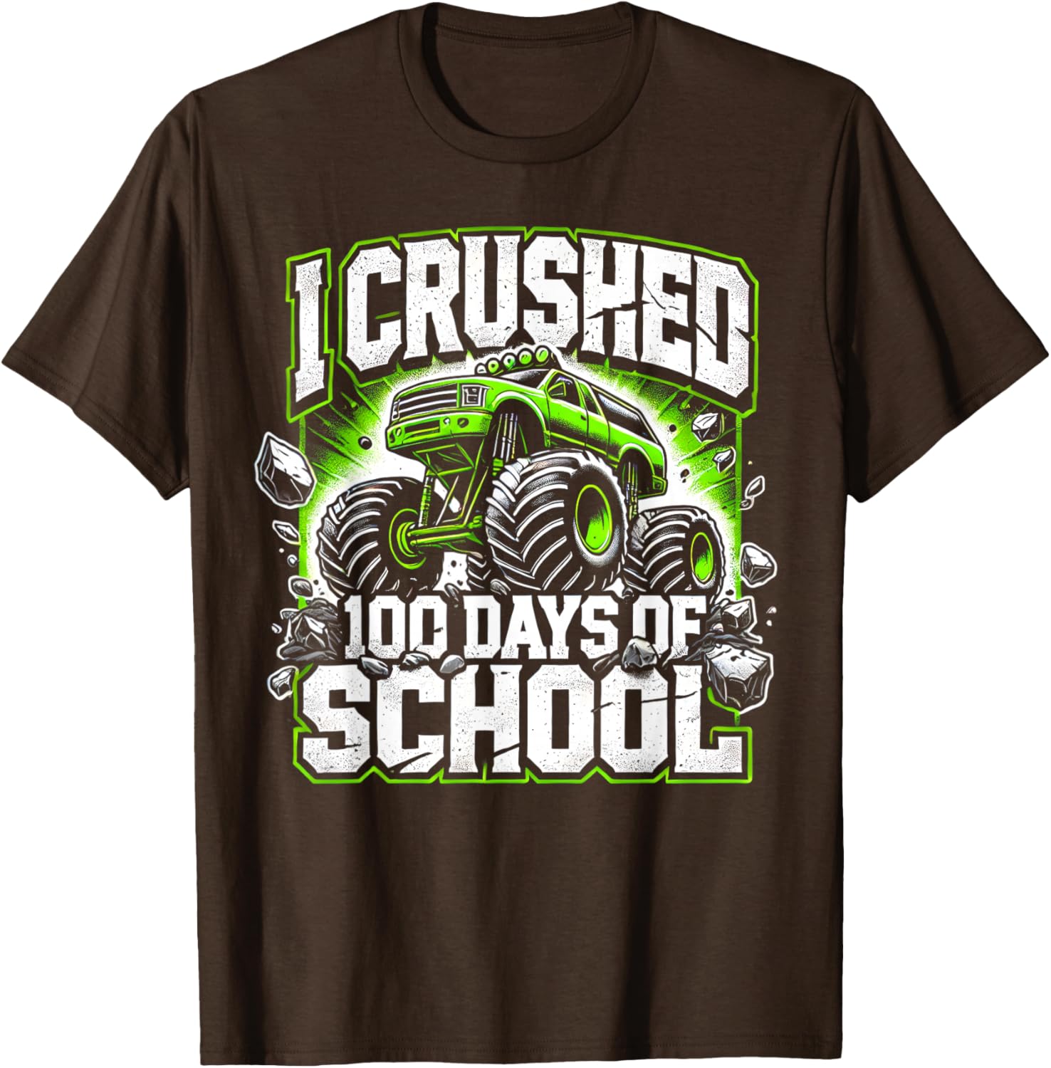 100 Days of School Monster Truck Shirt for Boys Fun 100th Day Celebration - 11