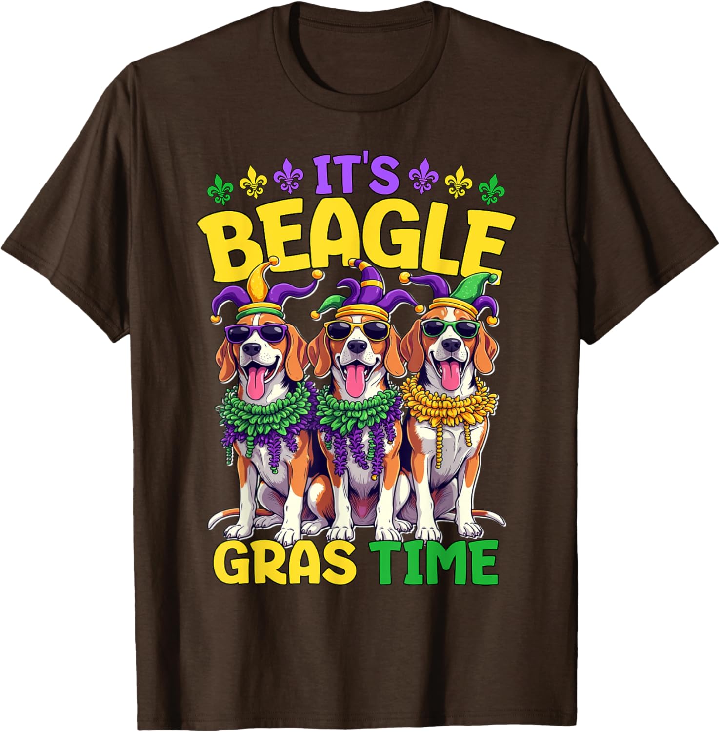 Mardi Gras Beagle Time T-Shirt for Fun Celebrations and Festivities - 13