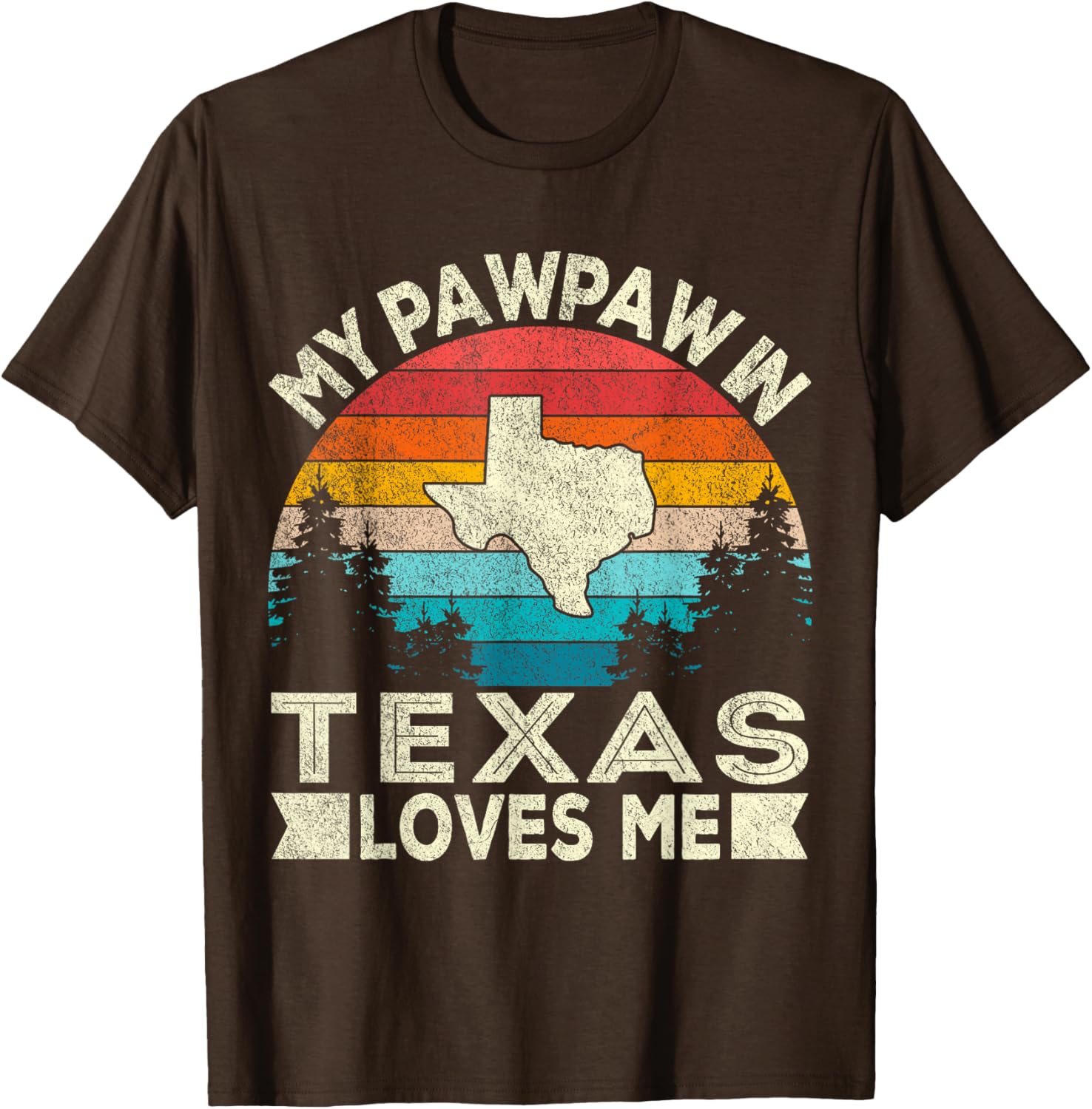 My PawPaw In Texas Loves Me Retro Grandpa T-Shirt for Proud Grandchildren - 22