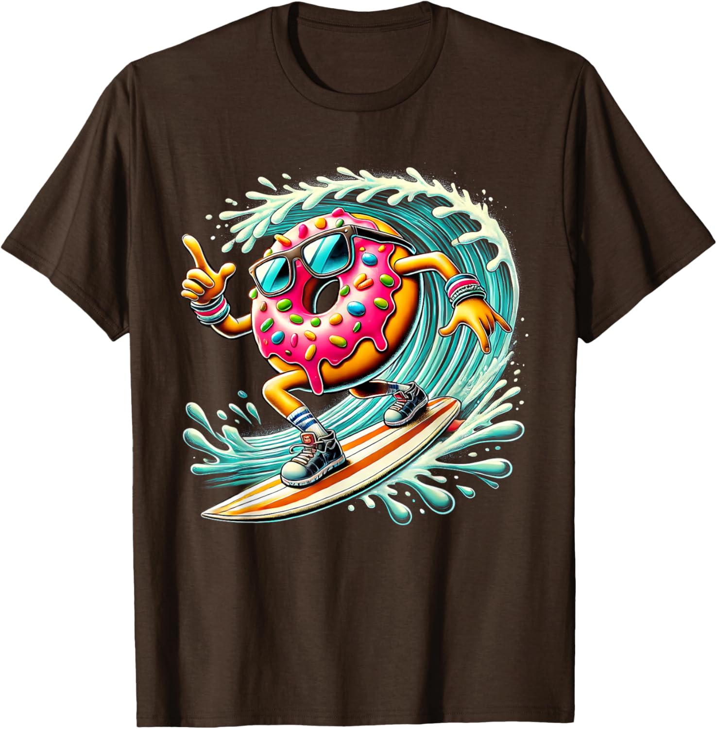 Donut Surfing T-Shirt for Surfboard Lovers - Fun Surf Style Apparel - 18