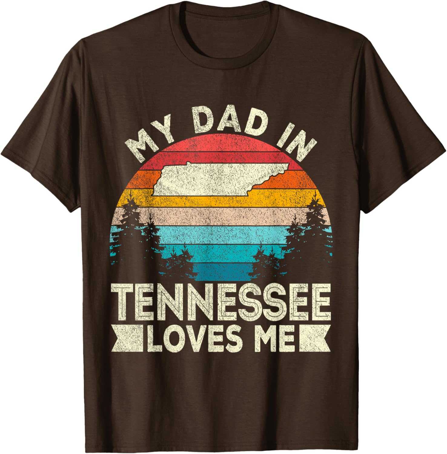 Retro Tennessee T-Shirt My Dad Loves Me Casual Gift for Dad - 19