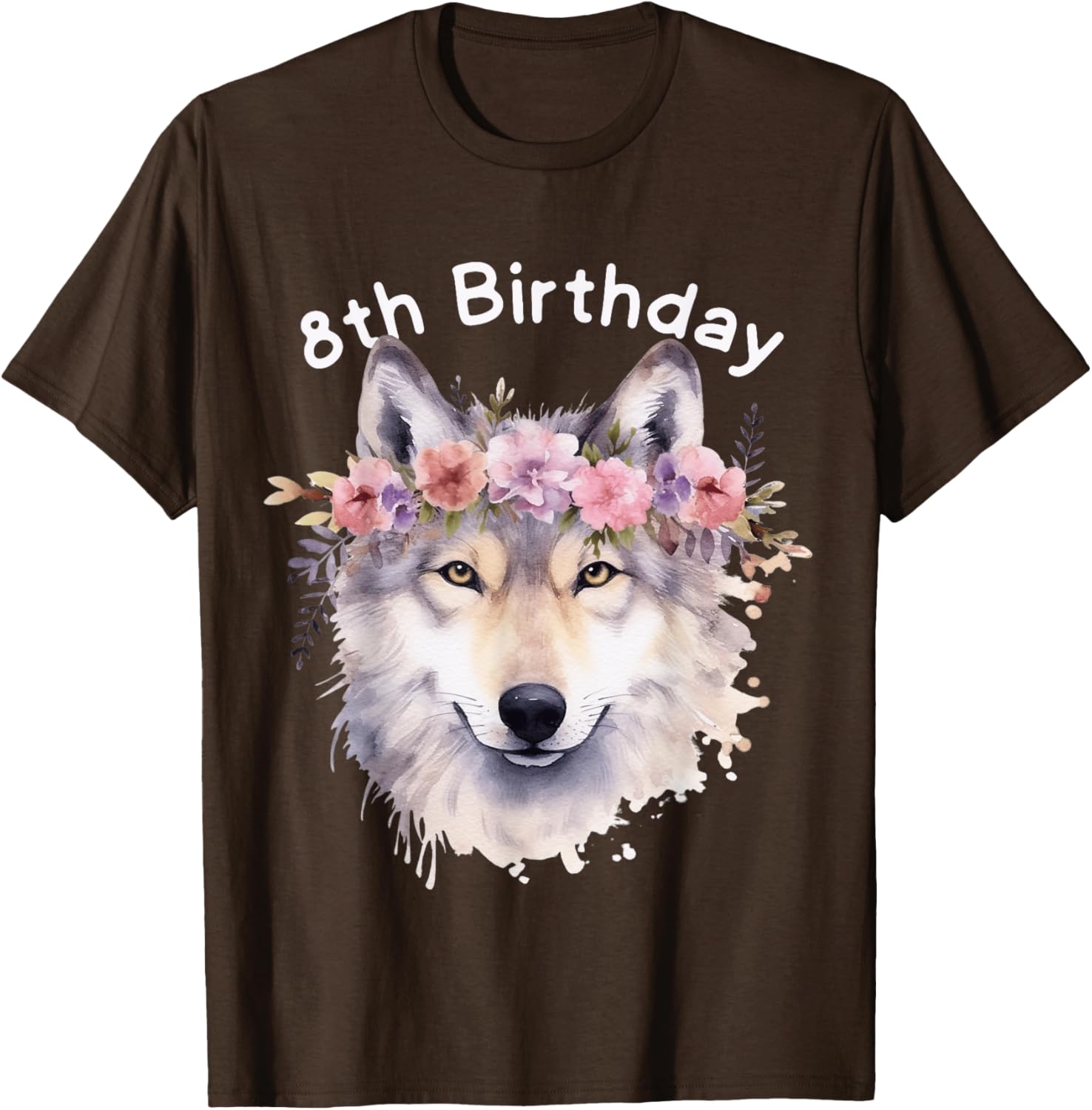 Adorable 8th Wolf Birthday T-Shirt for Girls - Perfect Wolf Pack Party Wear - 13