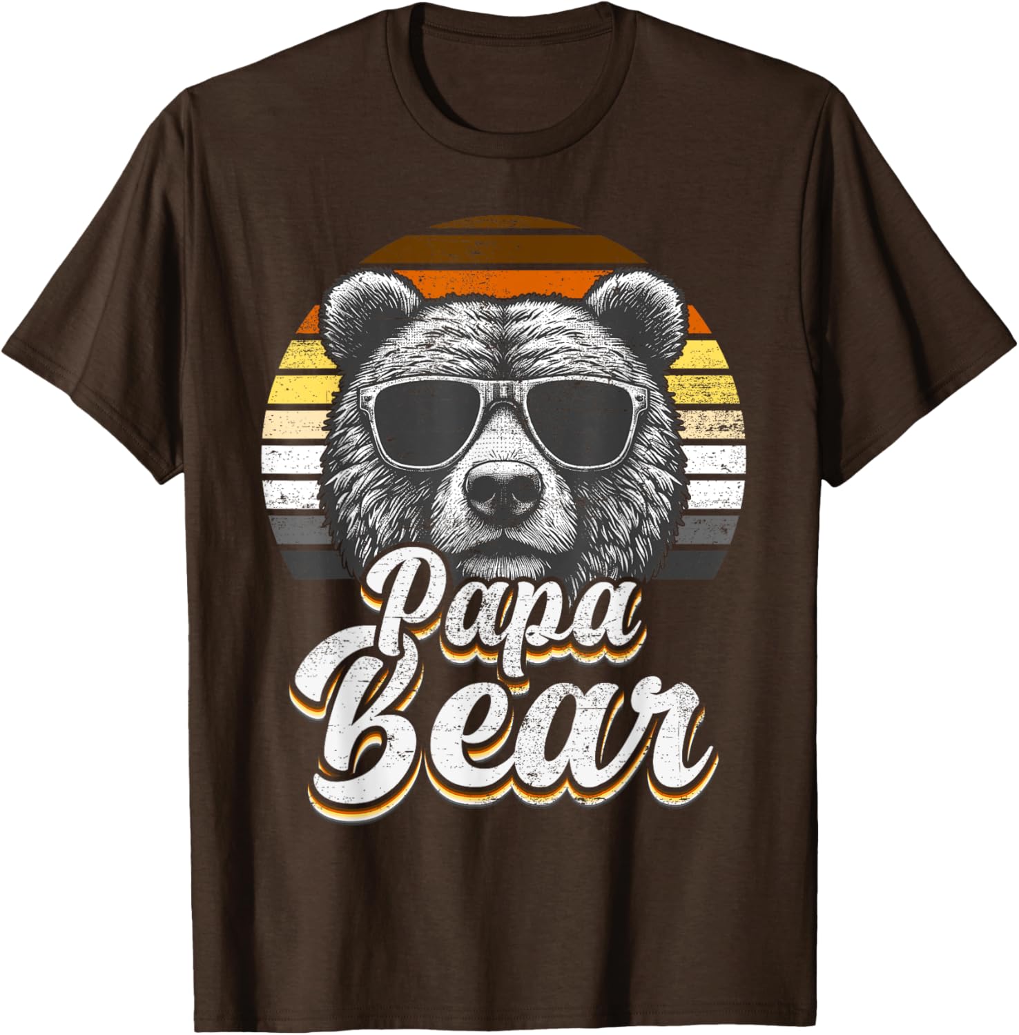 Papa Bear Gay Pride Retro Vintage Flag T-Shirt for LGBTQ+ Pride Fans - 8