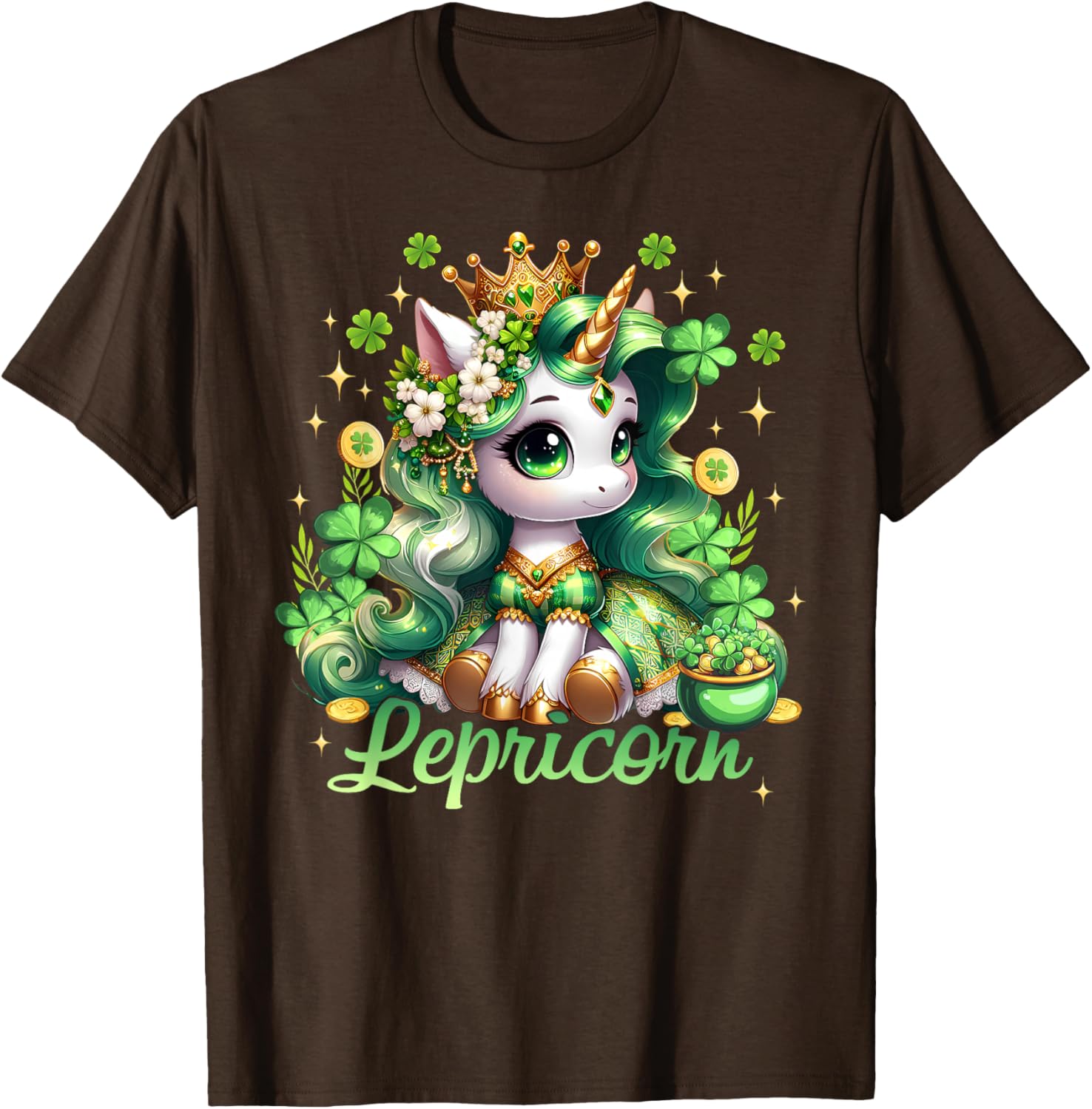 Lepricorn Unicorn St Patricks Day Girls T-Shirt for Kids Fun Style - 6