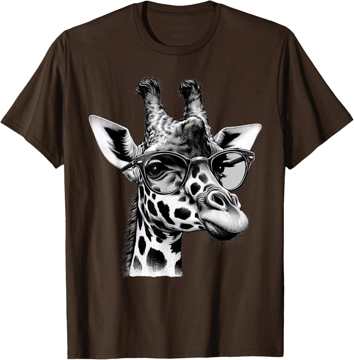 Cute Giraffe Glasses T-Shirt for Wildlife Animal Lovers and Enthusiasts - 28