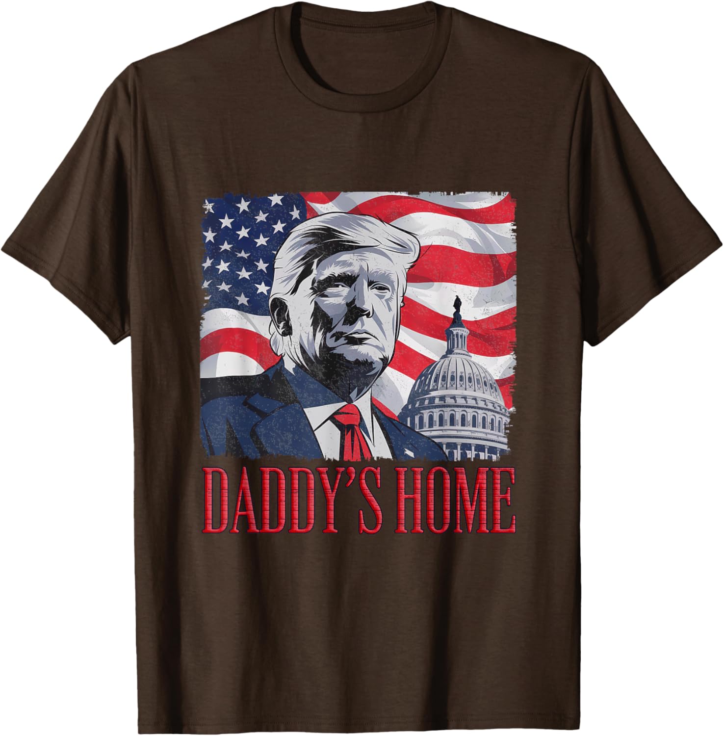 Daddy's Home Trump Tee - Unisex Black Cotton T-Shirt for Political Fans - 7