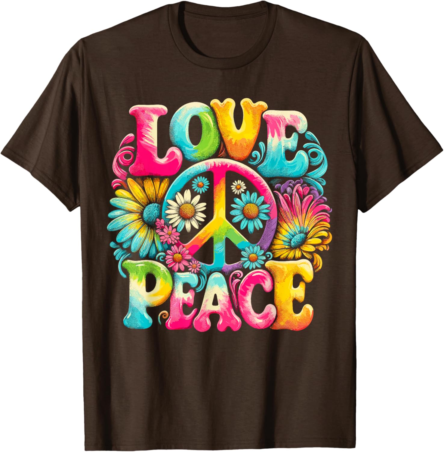 Hippie Tie Dye T-Shirt with Peace Sign and Love Design for Trendy Style - 12
