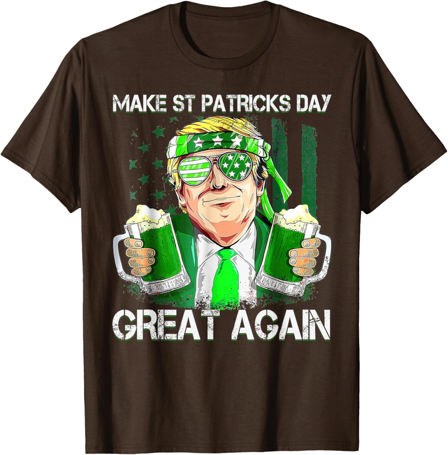 Funny St Patricks Day T-Shirt for Men and Women with US Flag Design - 22