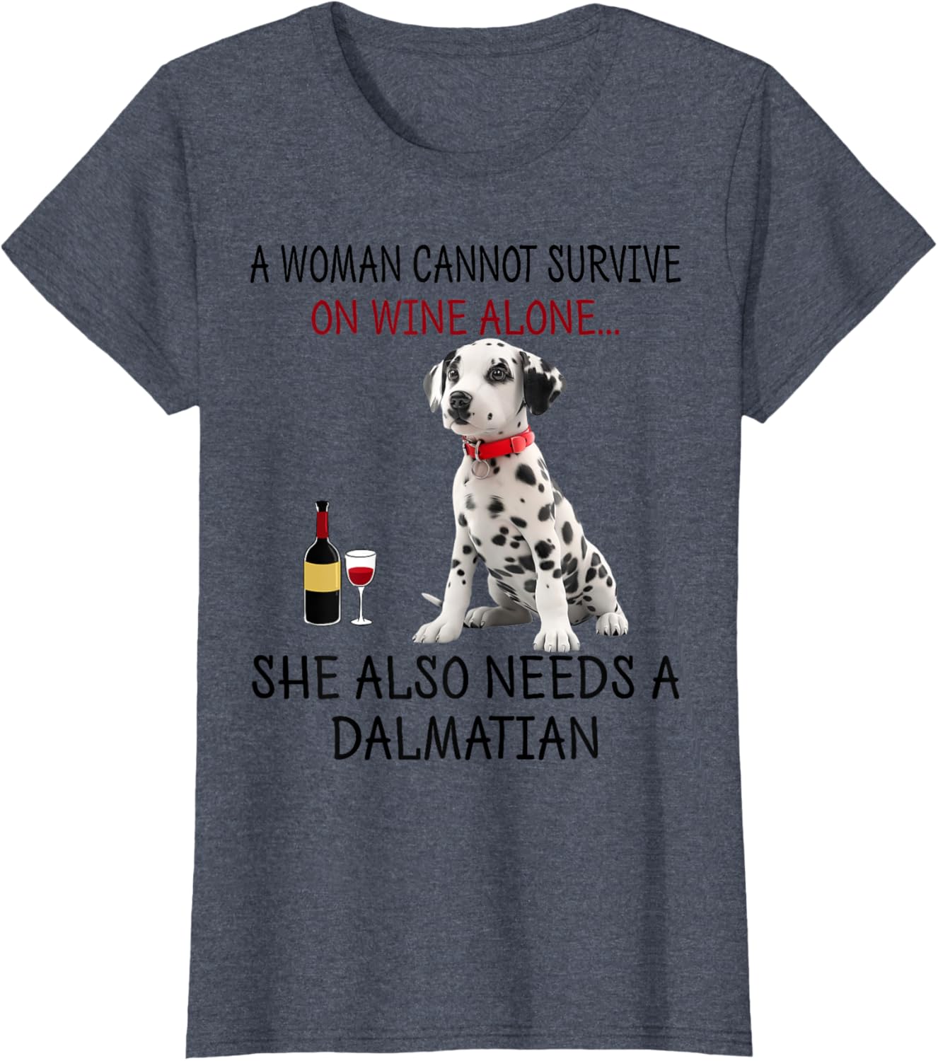 Funny Dalmatian Dog T-Shirt for Women Who Love Wine and Humor - 2
