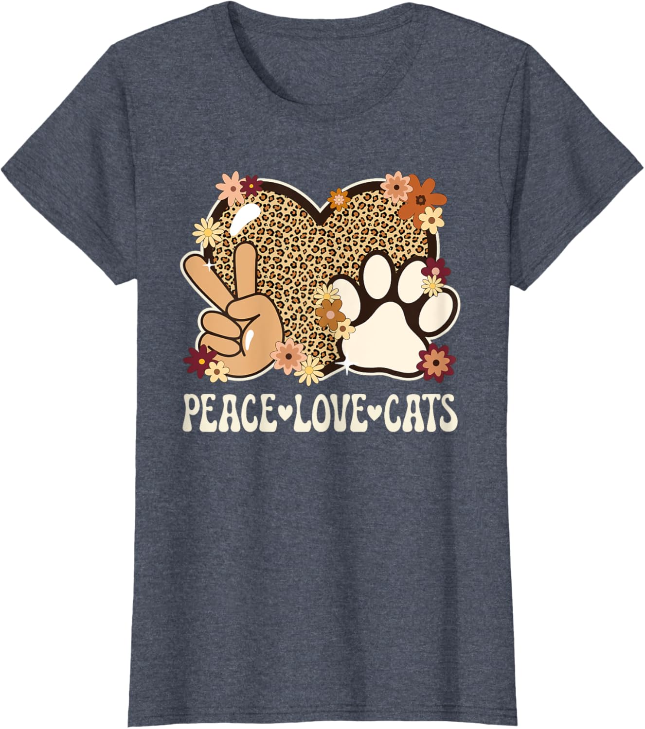 Cute Cat Lover T-Shirt with Leopard Print for Stylish Women - 1