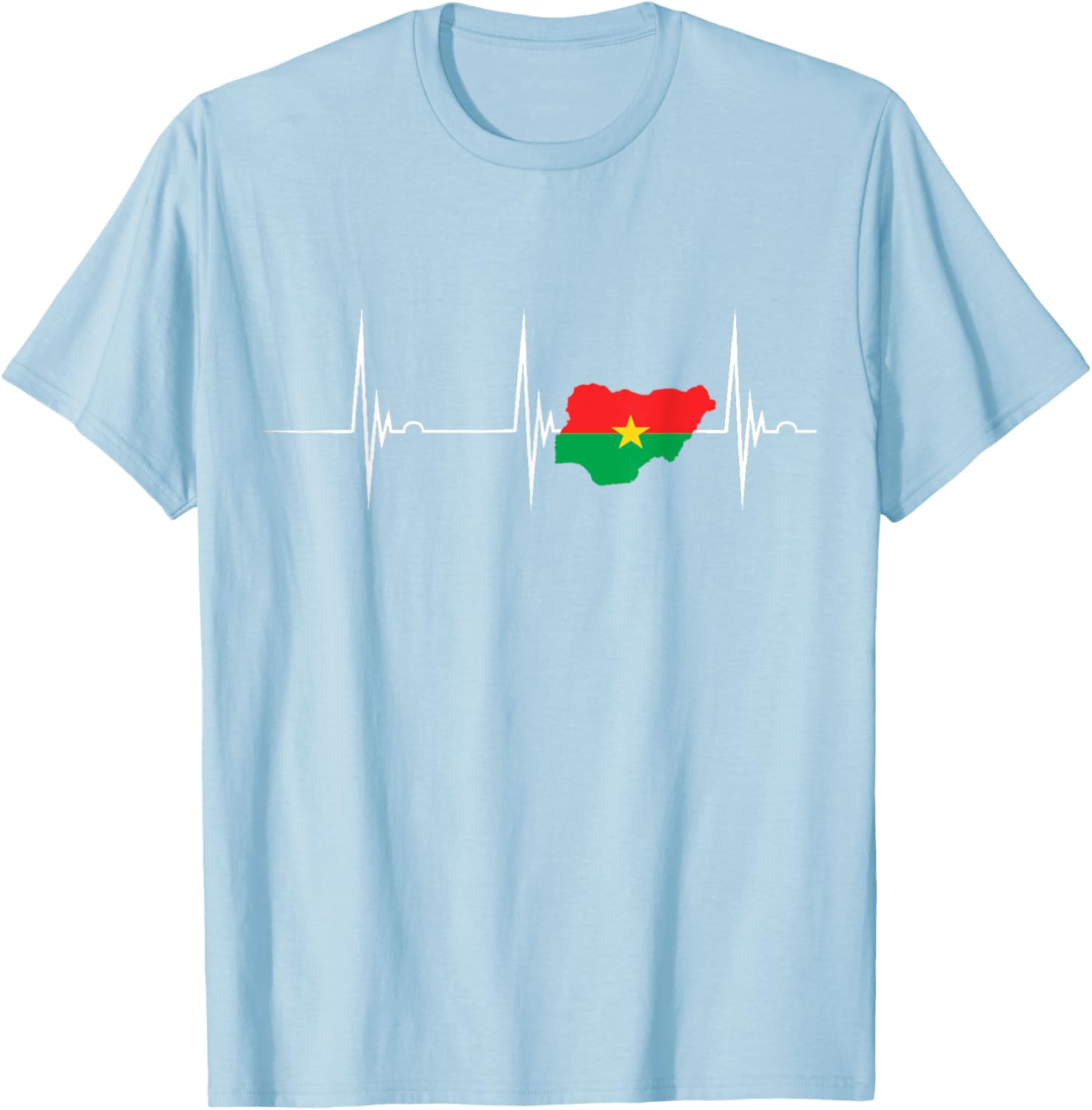 Burkina Faso Heartbeat EKG Pulse Flag T-Shirt for Proud Burkina Fasoans - 25