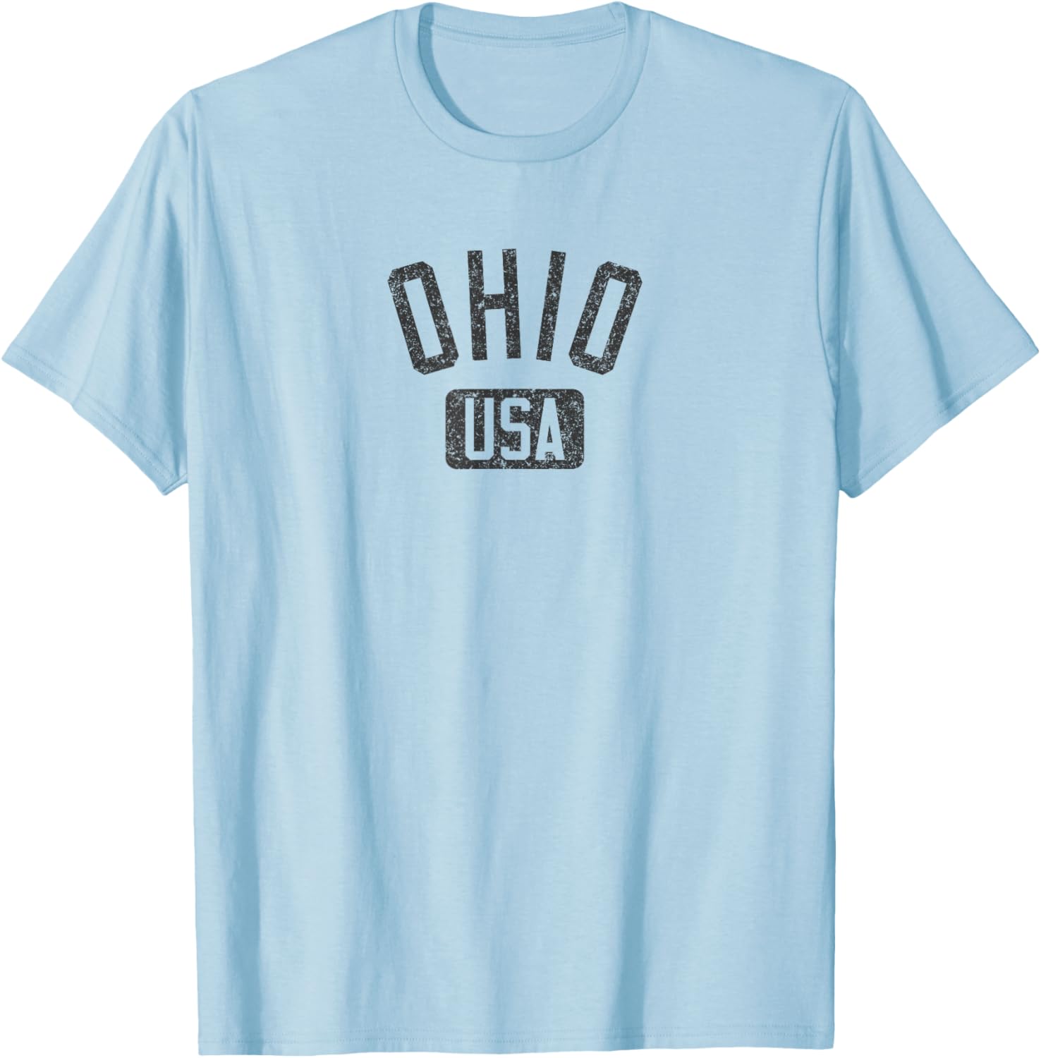 Ohio Arched Text Distressed Black Print T-Shirt for Casual Style Lovers - 3