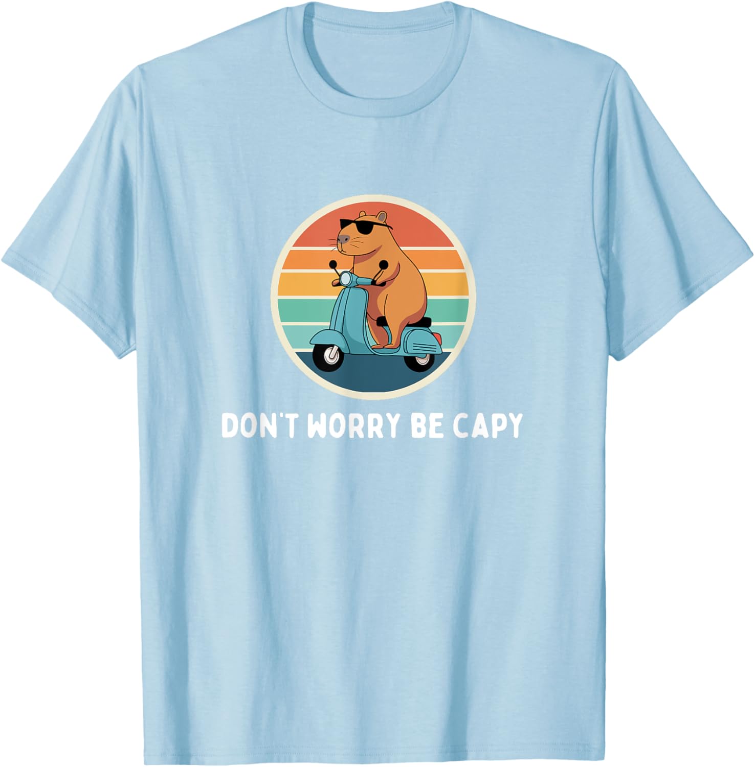 Funny Capybara T-Shirt Don't Worry Be Capy Cute Rodent Apparel - 2