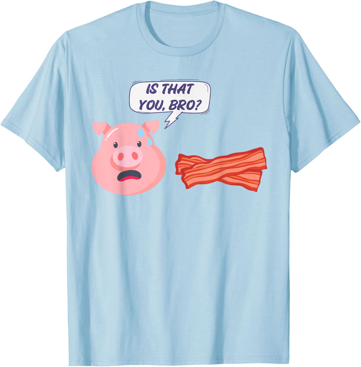 Funny Bacon Lover T-Shirt with Humorous Pig Design for Foodies - 1