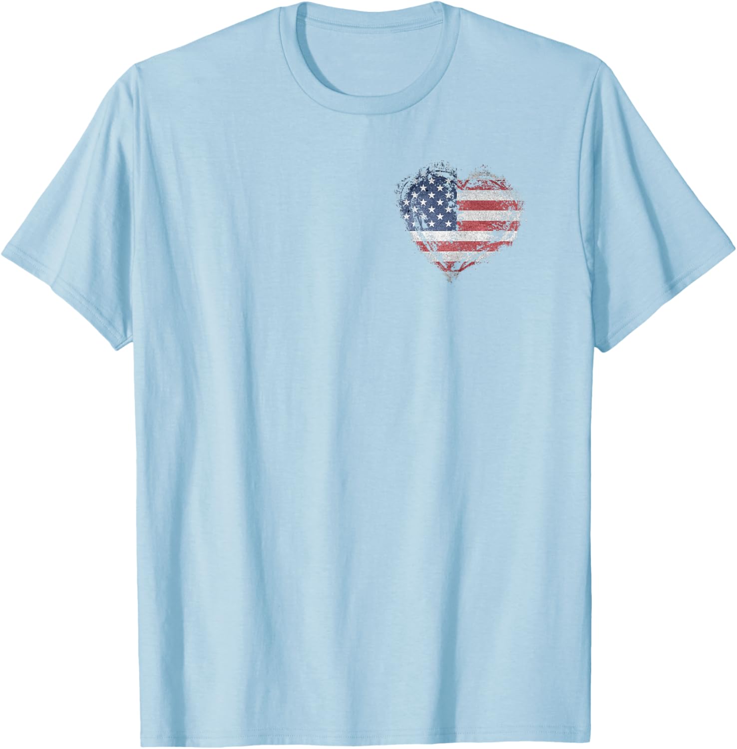 Stylish Heart Shape American Flag T-Shirt for All-American Fashion - 8