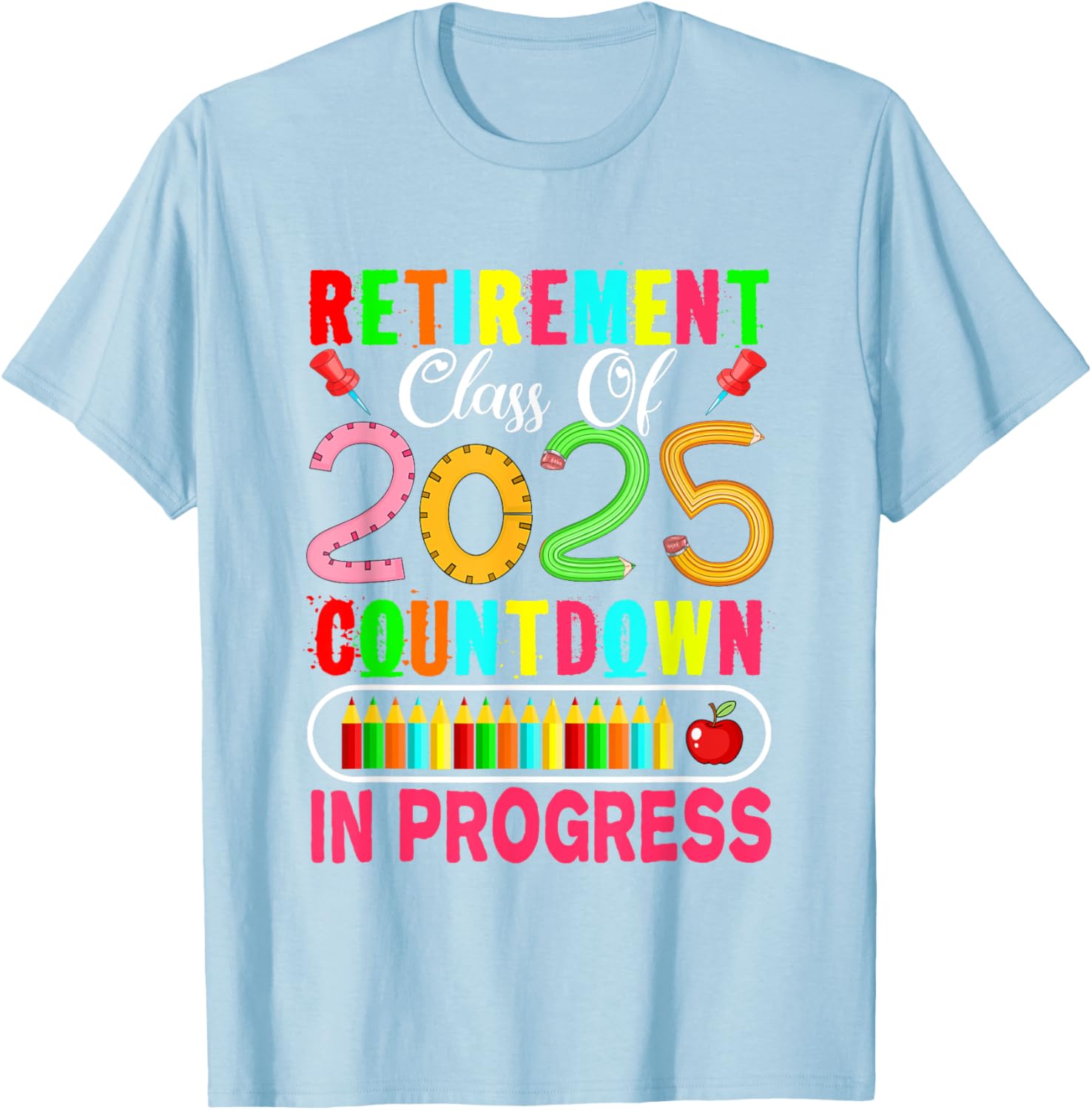 Colorful Retirement Class Of 2025 Countdown T-Shirt for Celebrations - 3