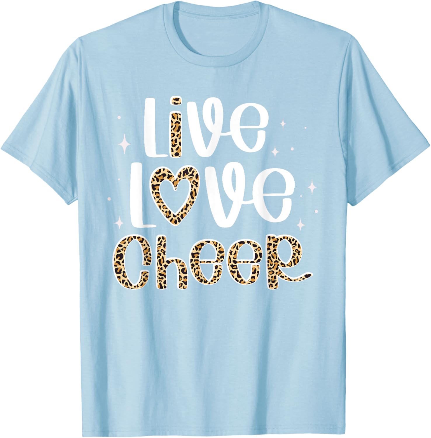Cheerleader Live Love Cheer Leopard Print T-Shirt for Cheer Fans - 16