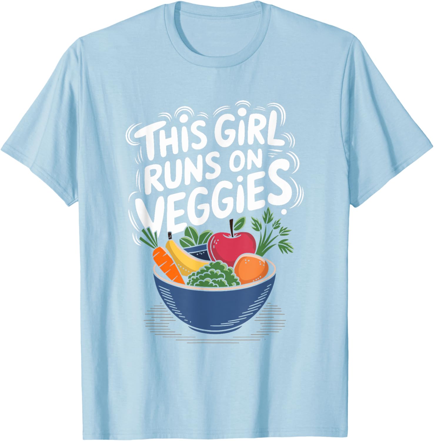This Girl Runs On Veggies Vegan T-Shirt for Plant Based Food Lovers - 2