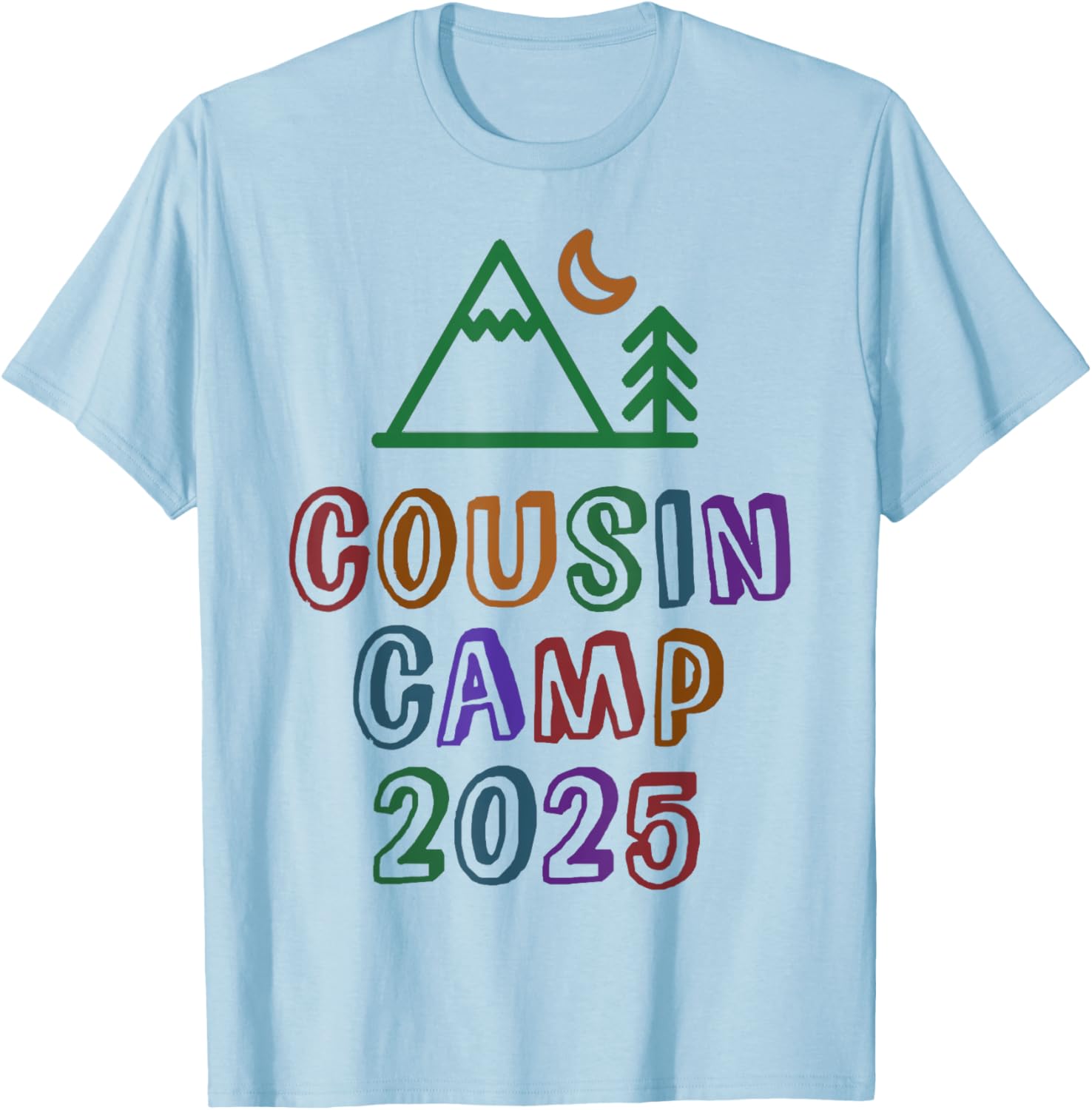 Kids Cousin Camp 2025 Grandma Crew Squad Sleepaway T-Shirt Fun Design - 4