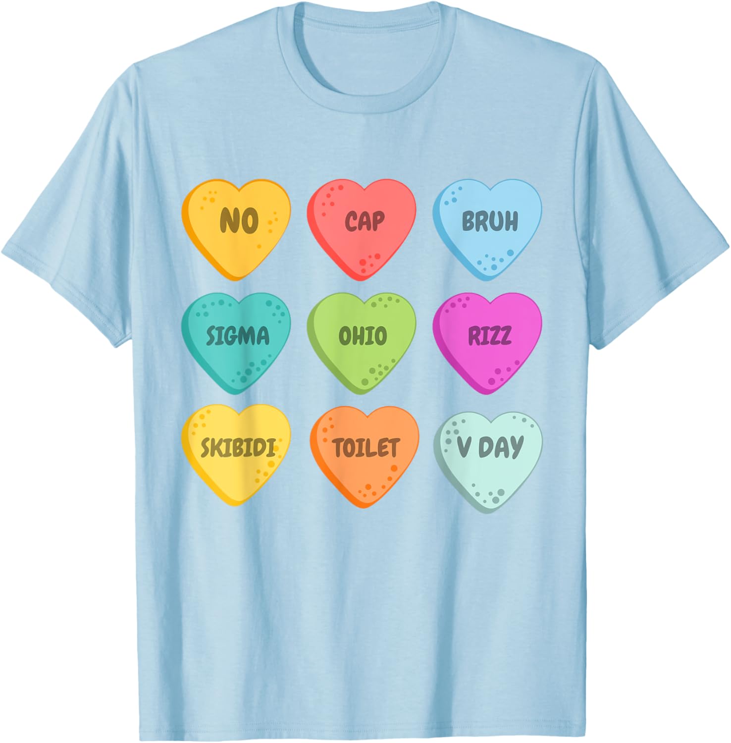 Skibidi Valentine's Day Rizz Candy Heart T-Shirt for Groovy Love Vibes - 11