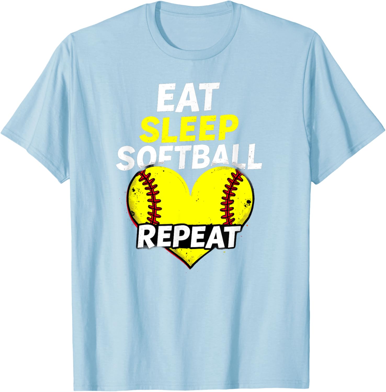Eat Sleep Softball Repeat Girls T-Shirt Fun Sports Apparel for Fans - 4