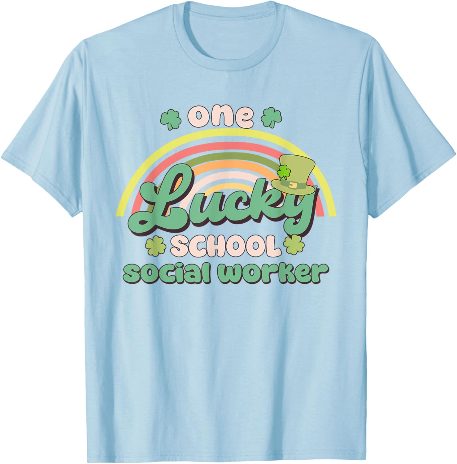 One Lucky School Social Worker St Patricks Day T-Shirt for Fun Celebration - 14
