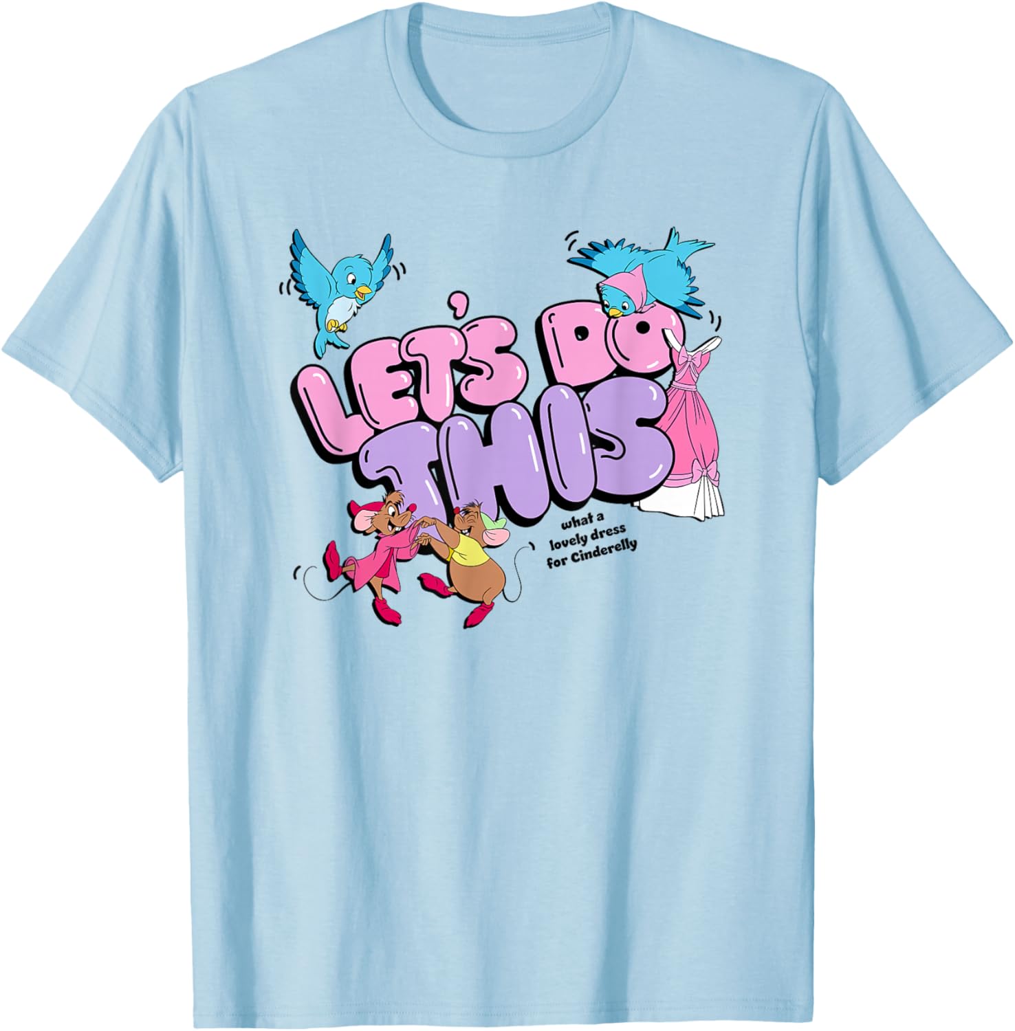 Disney Cinderella Friends Lovely Dress Logo T-Shirt for Kids and Adults - 8