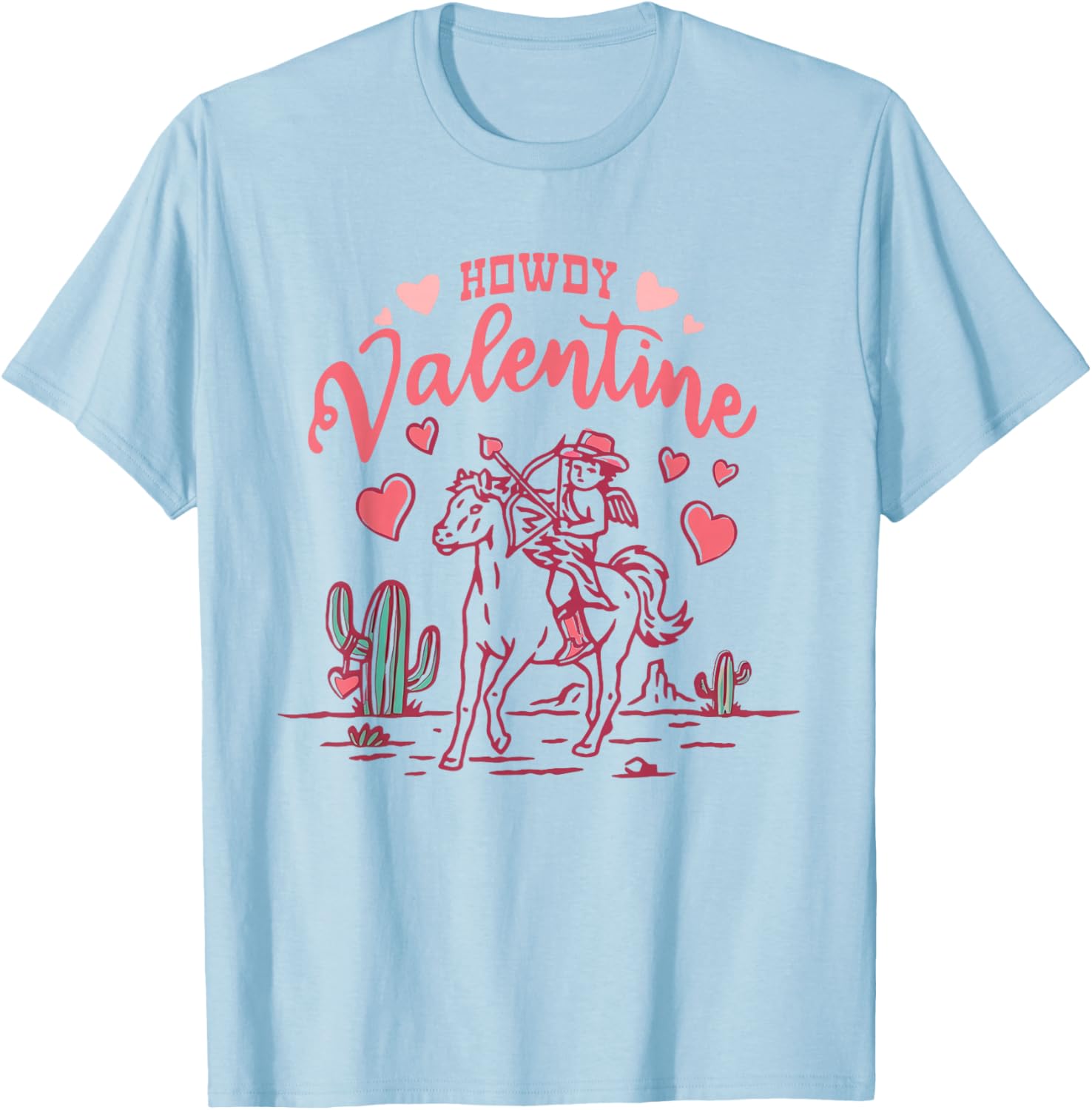 Retro Western Valentine Cowgirl T-Shirt for Kids and Adults - White - 3