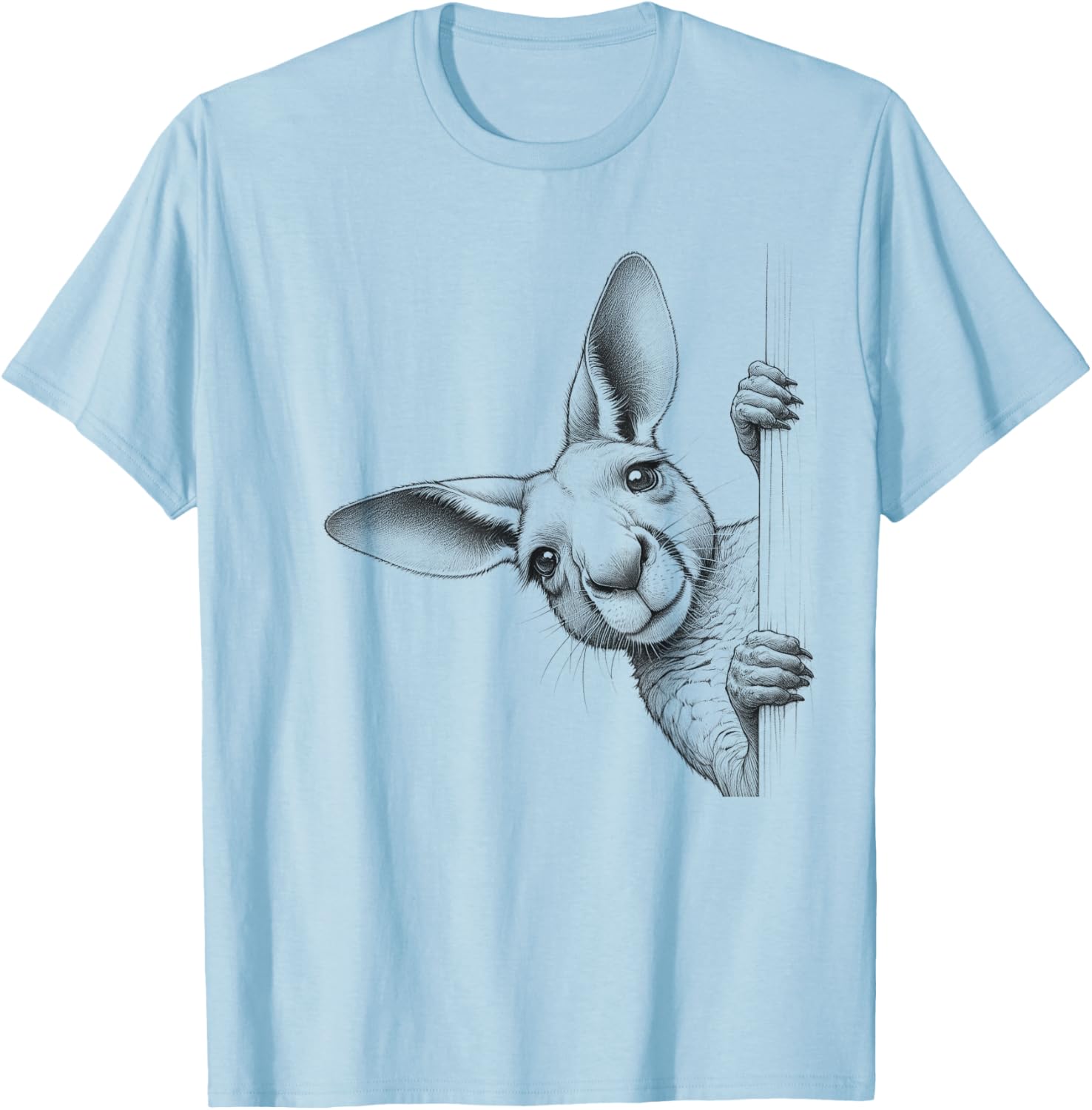 Funny Peeking Kangaroo T-Shirt for Adults and Kids - Playful Design - 11