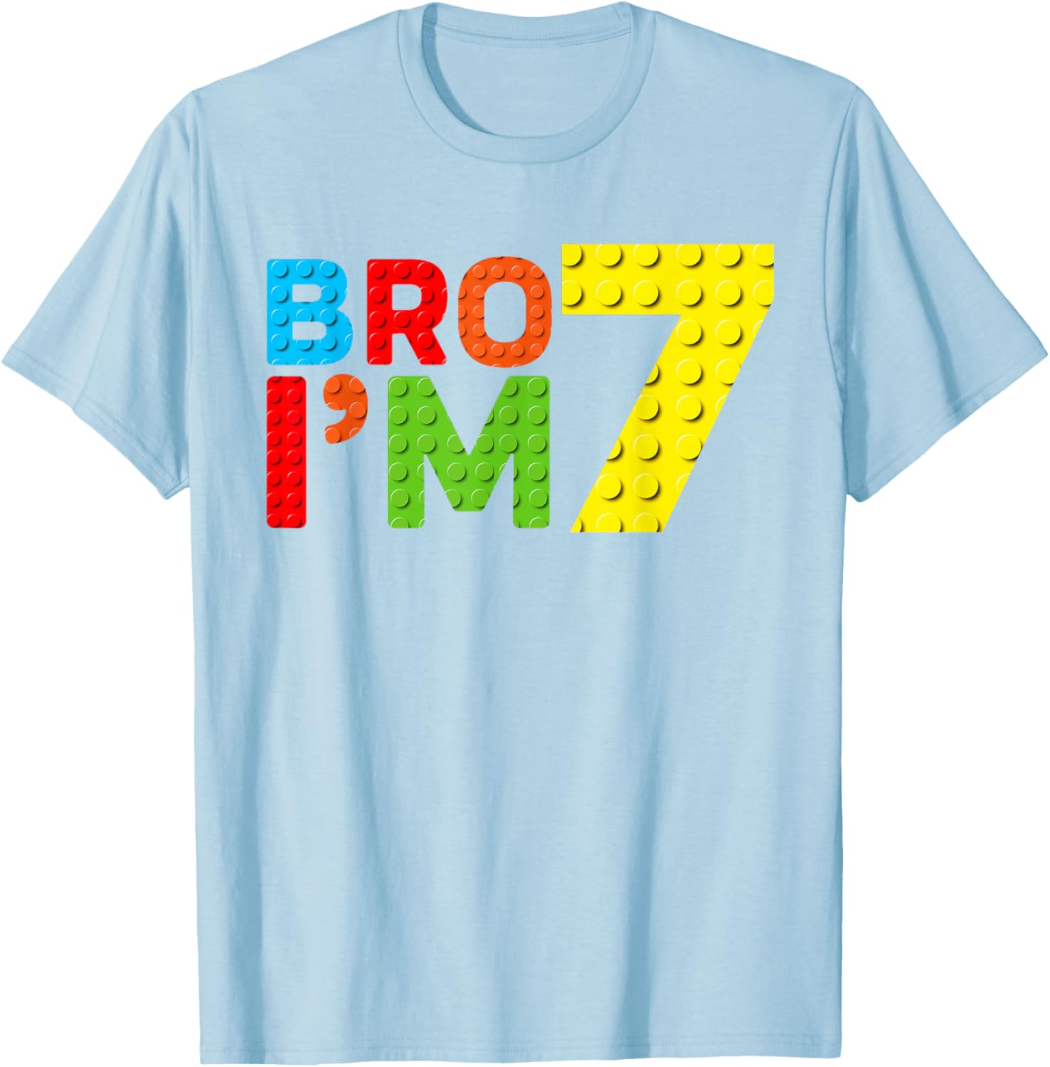 Adorable Boys 7th Birthday Building Block T-Shirt for Fun Celebration - 7