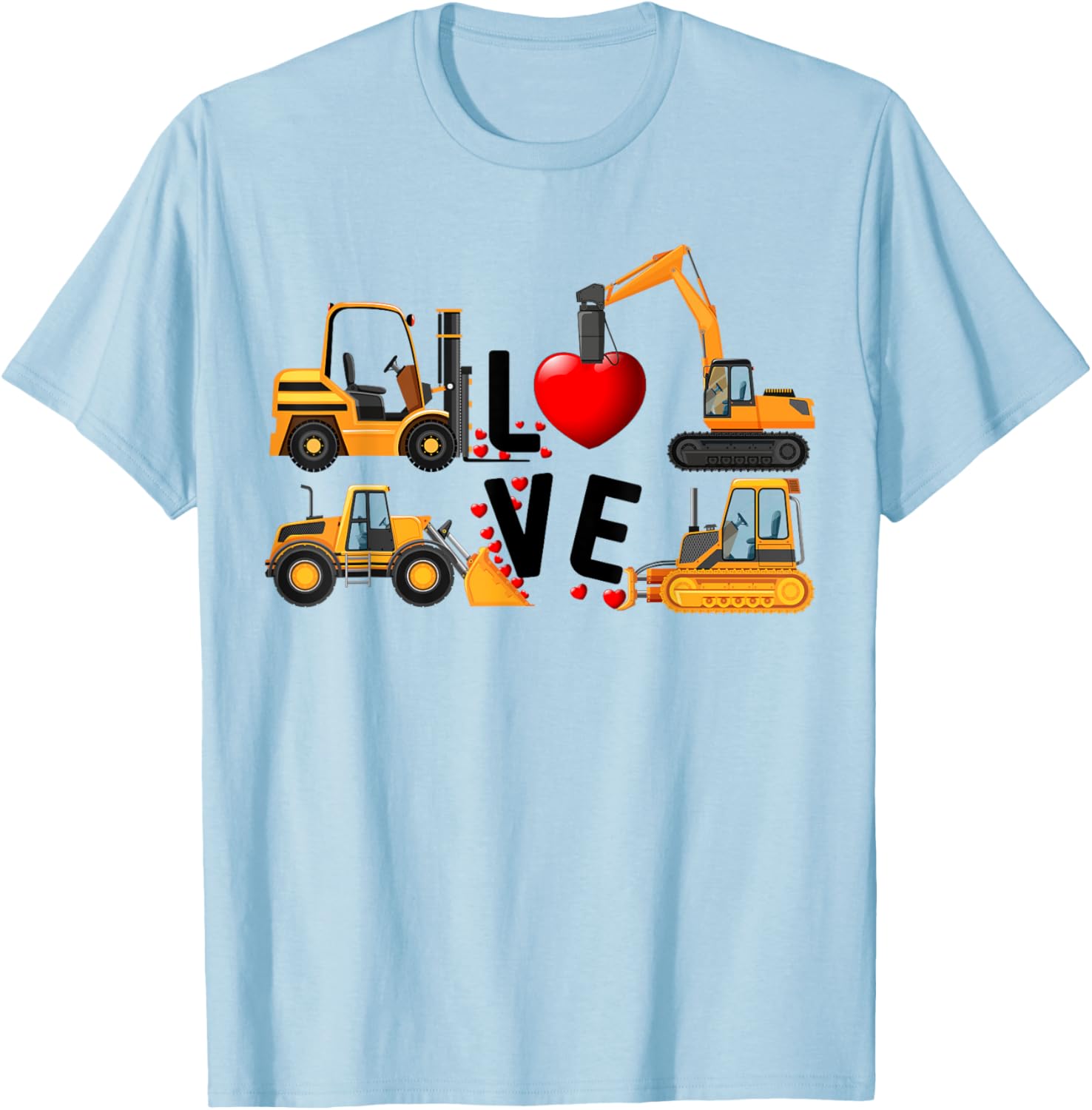 Cute Excavator Hearts Valentine's Day T-Shirt for Boys - Fun and Stylish! - 7