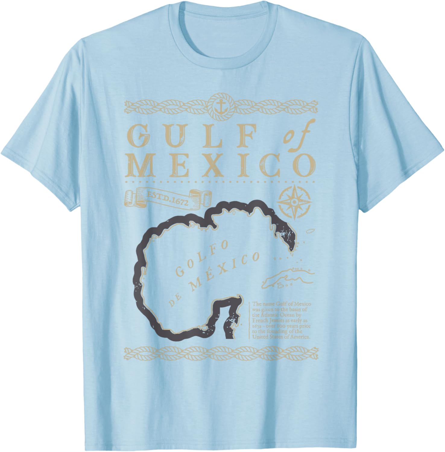 Vintage Gulf of Mexico T-Shirt Since 1672 for Beach Lovers - 2