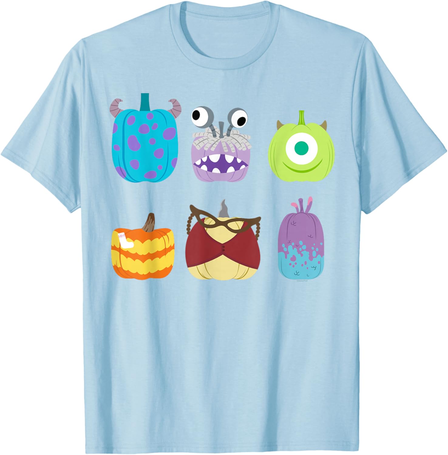 Disney Pixar Monsters Inc Halloween Pumpkin Grid T-Shirt for Kids and Adults - 3