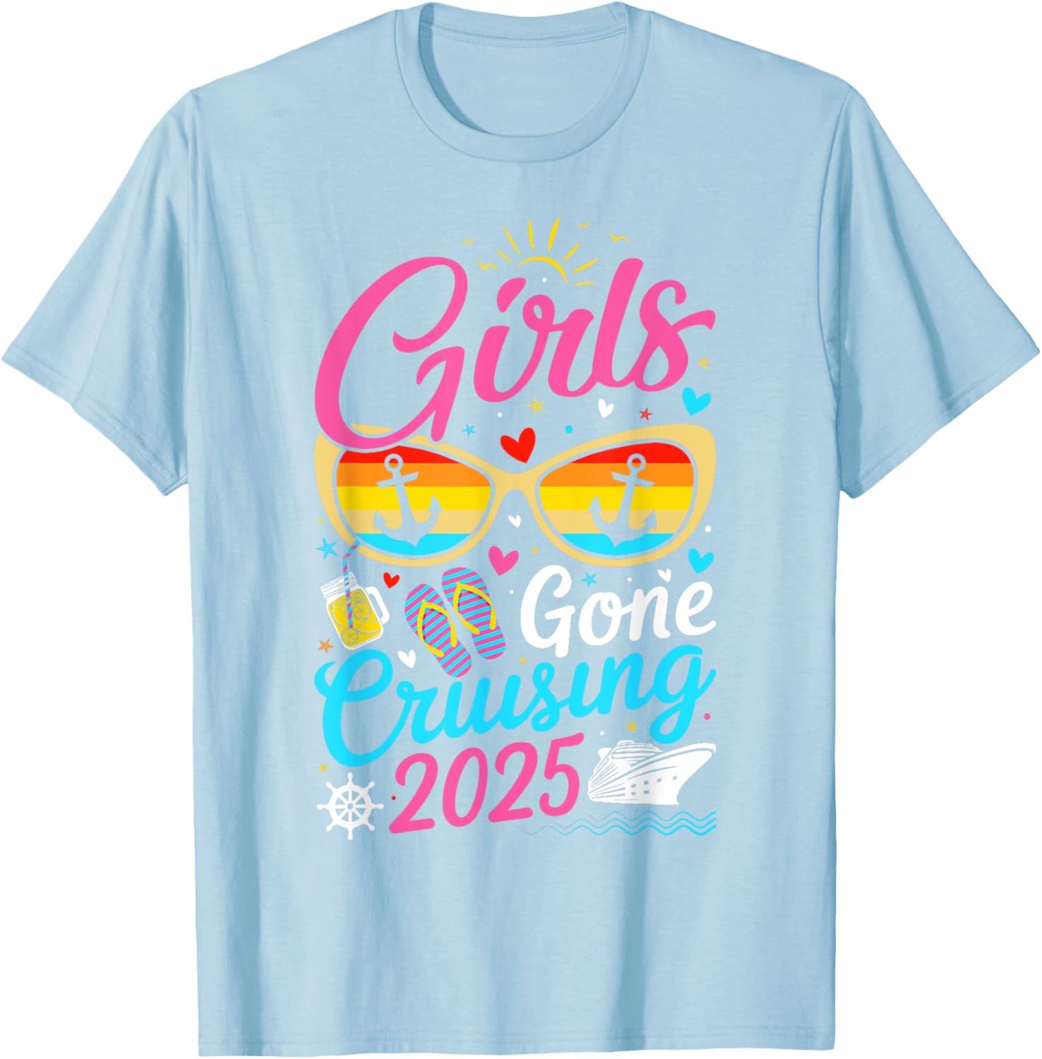 Girls Gone Cruising Vacation 2025 Party Cruise T-Shirt for Fun Adventures - 8