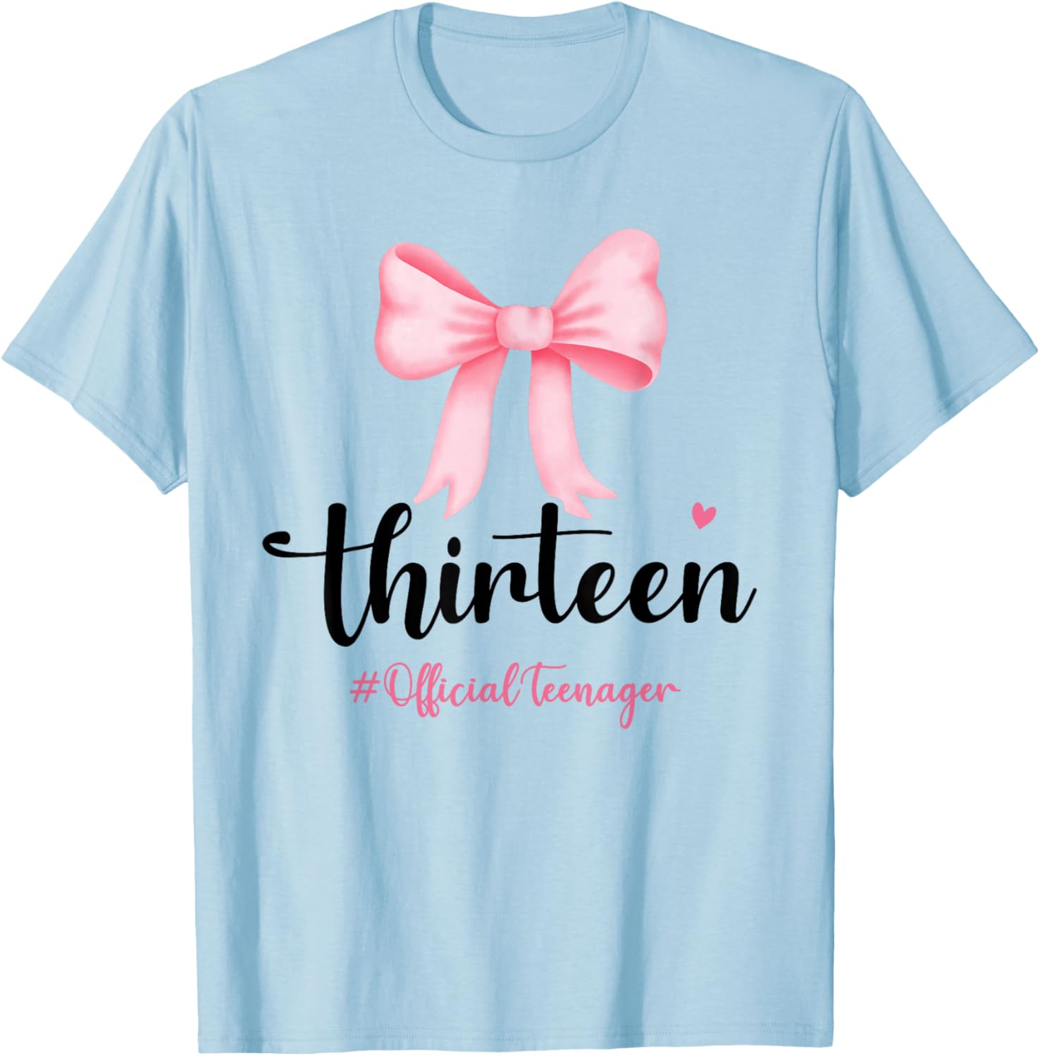 Birthday Girl Pink Coquette Bow T-Shirt for Trendy 13 Year Olds - 14