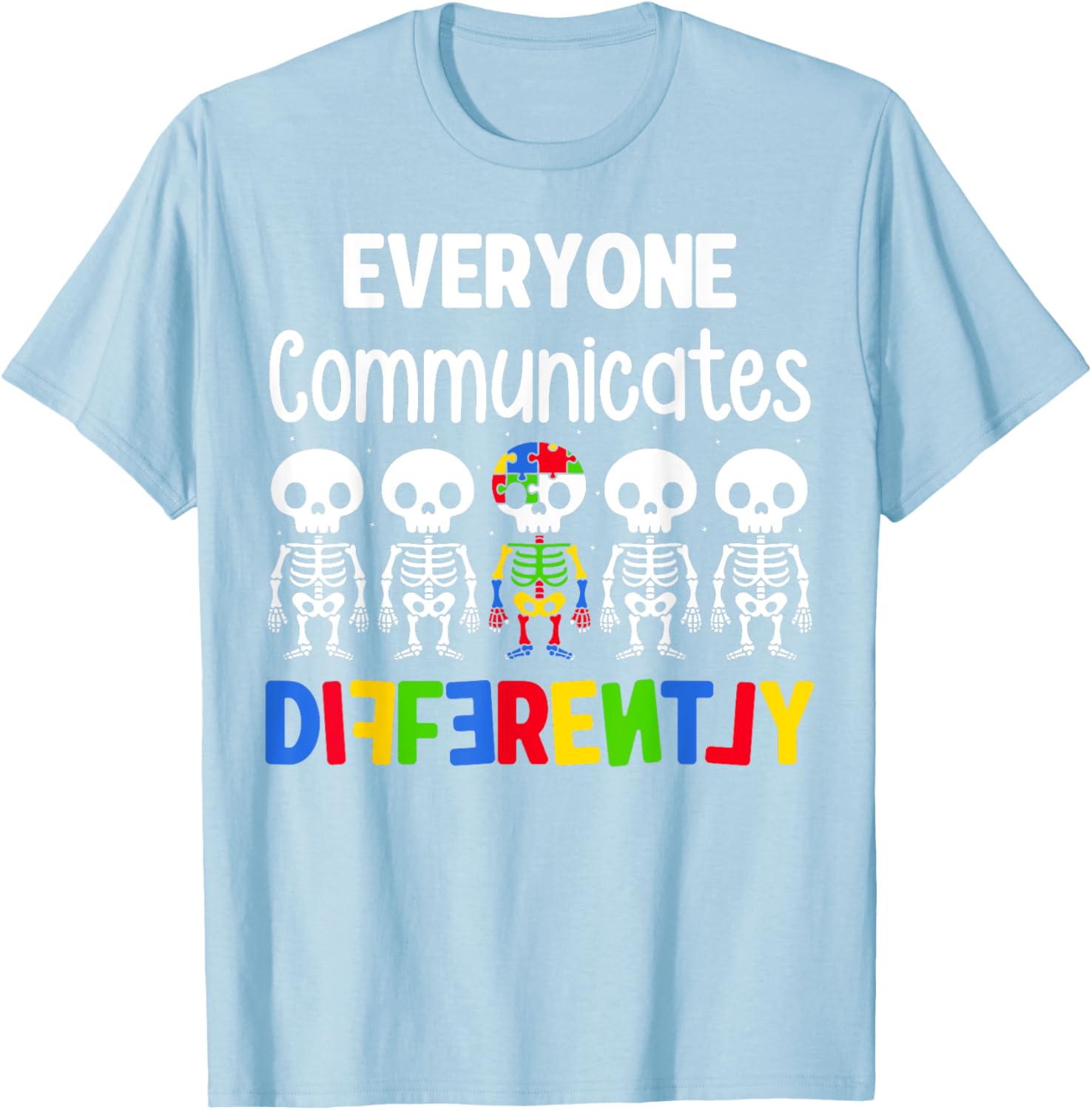 Everyone Communicates Differently Autism T-Shirt for Kids Fun and Inclusive - 9