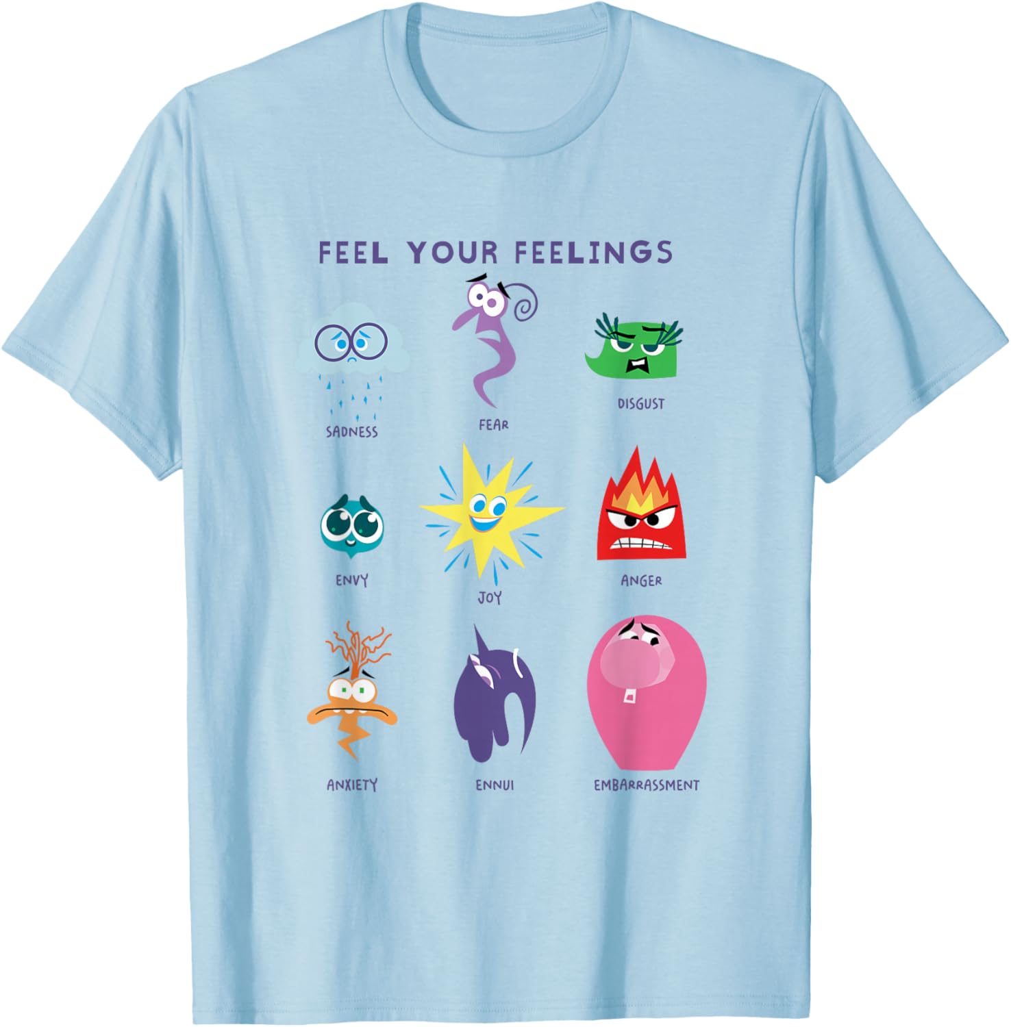 Disney Pixar Inside Out 2 Feel Your Feelings Emotions T-Shirt for Kids - 4