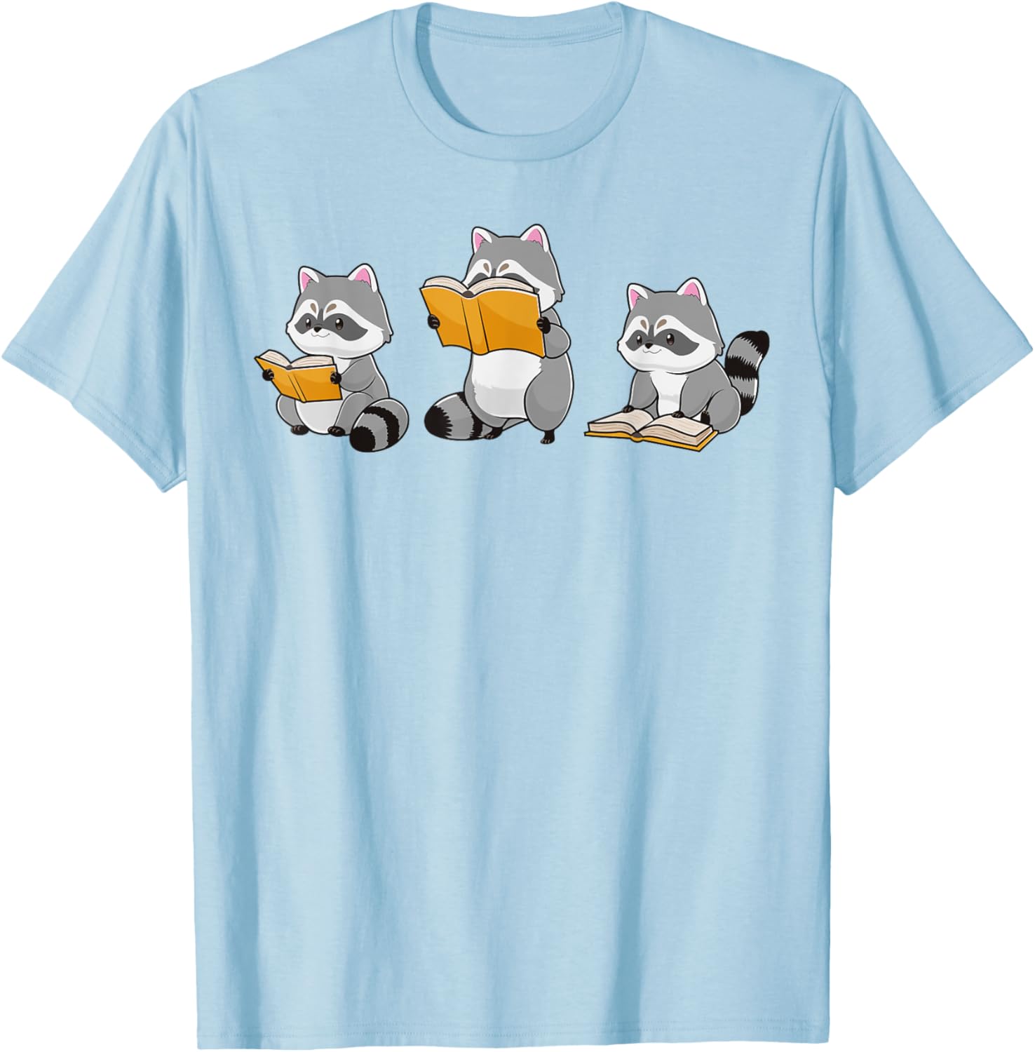 Cute Raccoon Reading Books T-Shirt for Book Lovers and Bookworms - 14