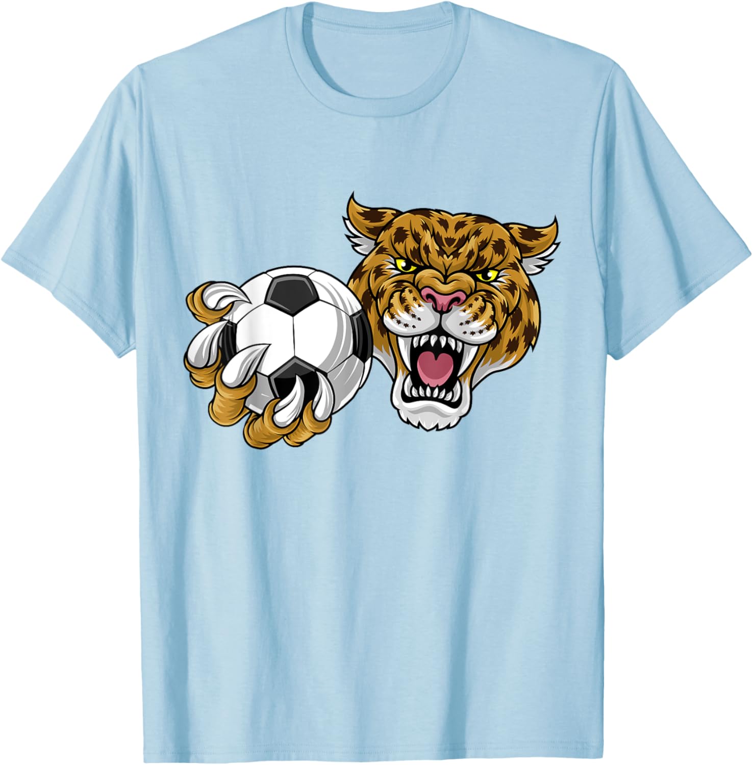 Jaguar Leopard Cheetah Soccer Ball Cartoon Character T-Shirt for Kids - 25