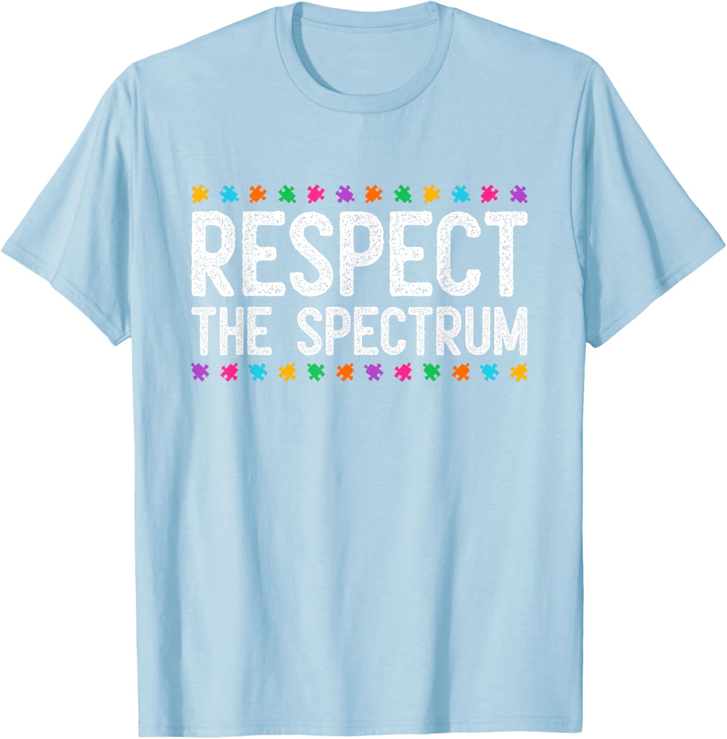Respect The Spectrum Autism Awareness Puzzle Piece Warrior T-Shirt - 1