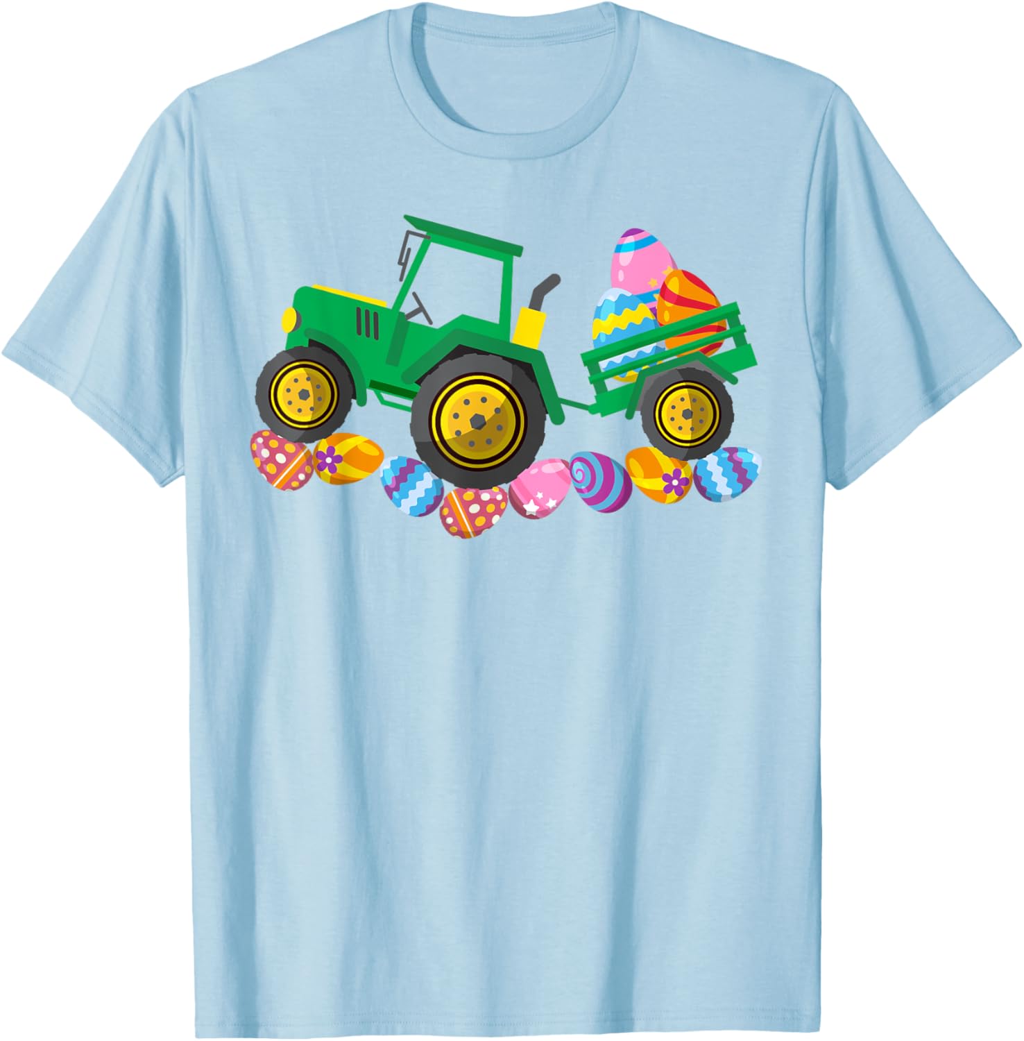 Easter Bunny Toddler T-Shirt for Boys and Girls with Farmer Tractor Eggs - 10