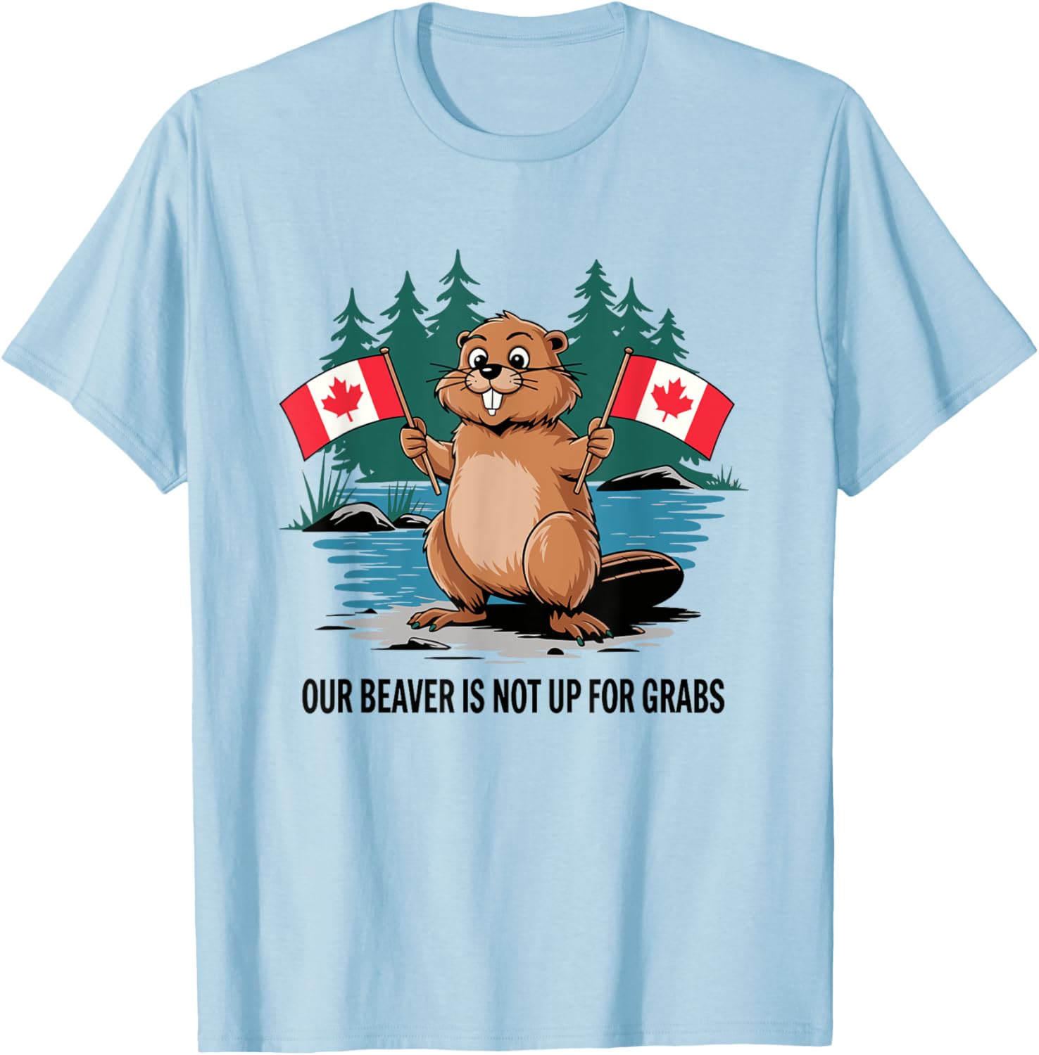 Funny Canadian Beaver T-Shirt with Flags for Canada Pride Enthusiasts - 8
