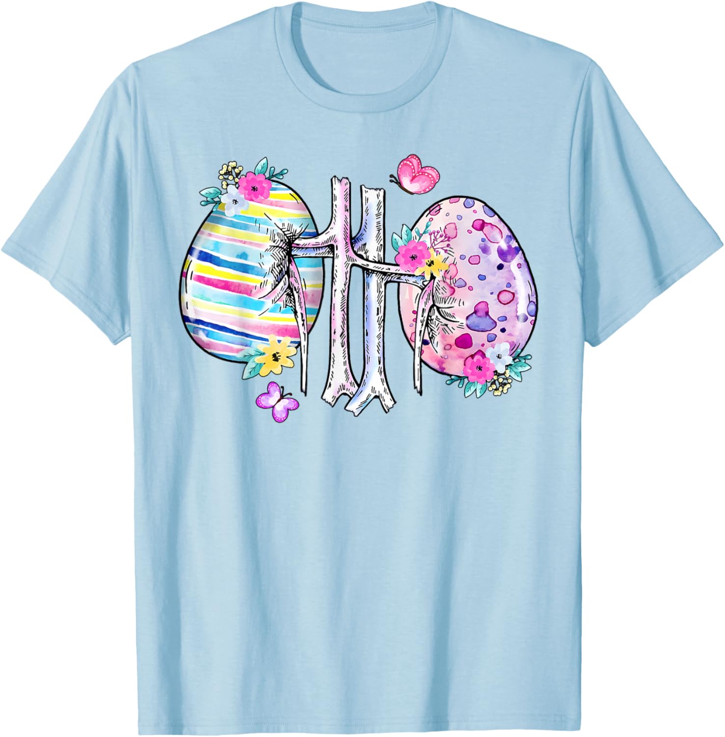 Floral Kidney Easter Egg T-Shirt for Dialysis Nurses and Technicians - 4