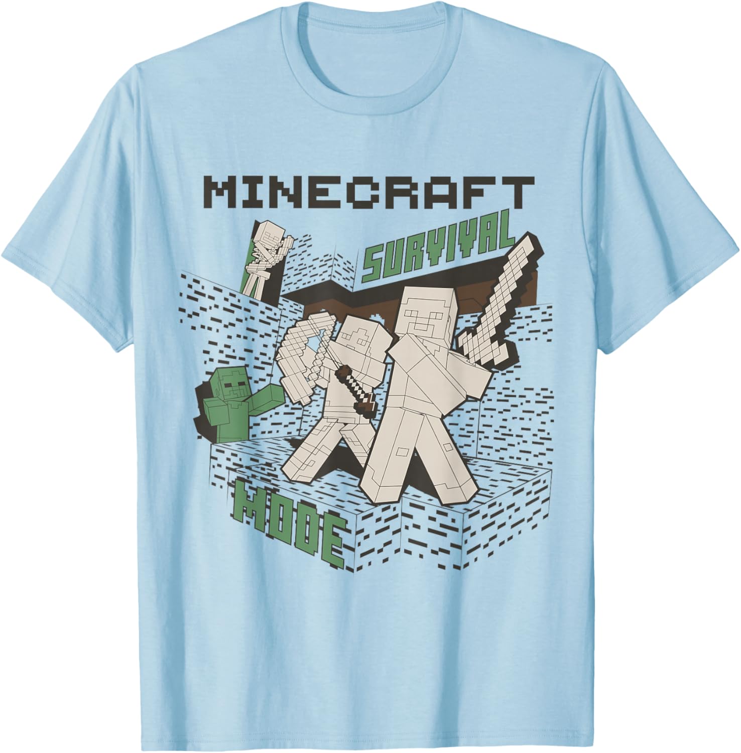 Minecraft Survival Mode Action Pose Scene T-Shirt for Gamers - 8