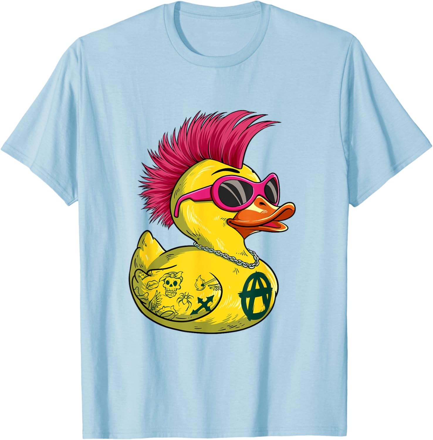 Punk Duck Rocker T-Shirt for Bold Style Lovers - Unique Fashion Statement - 6