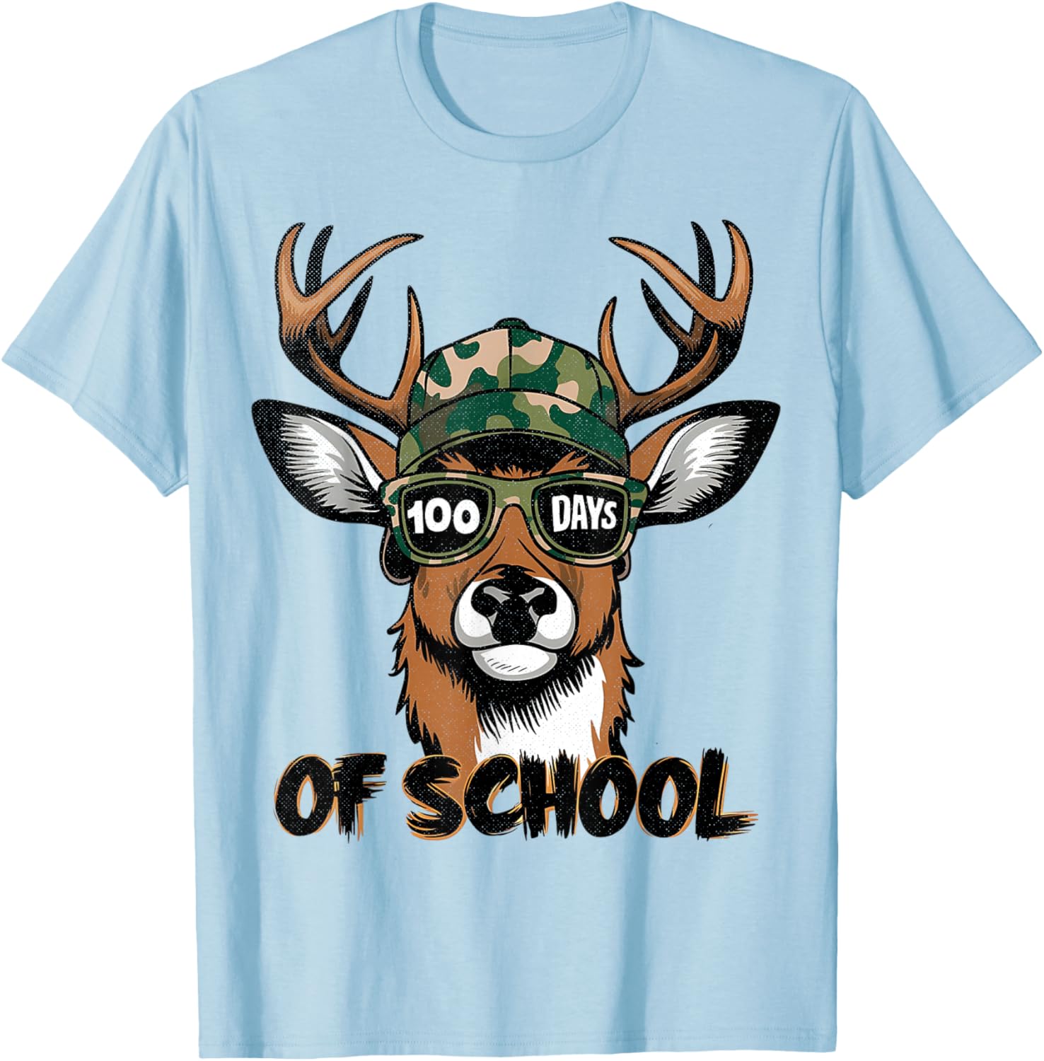 100 Days of School Deer Hunting T-Shirt for Kids Fun and Stylish - 23