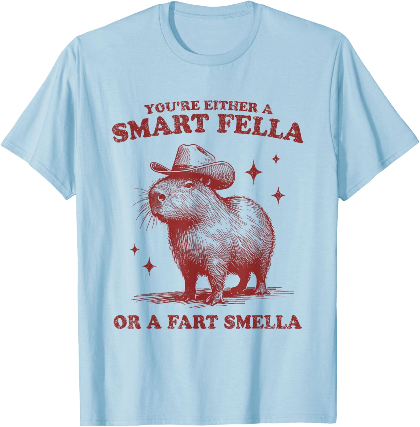 Funny Capybara T-Shirt - You're Either Smart or a Fart Smella Tee - 7