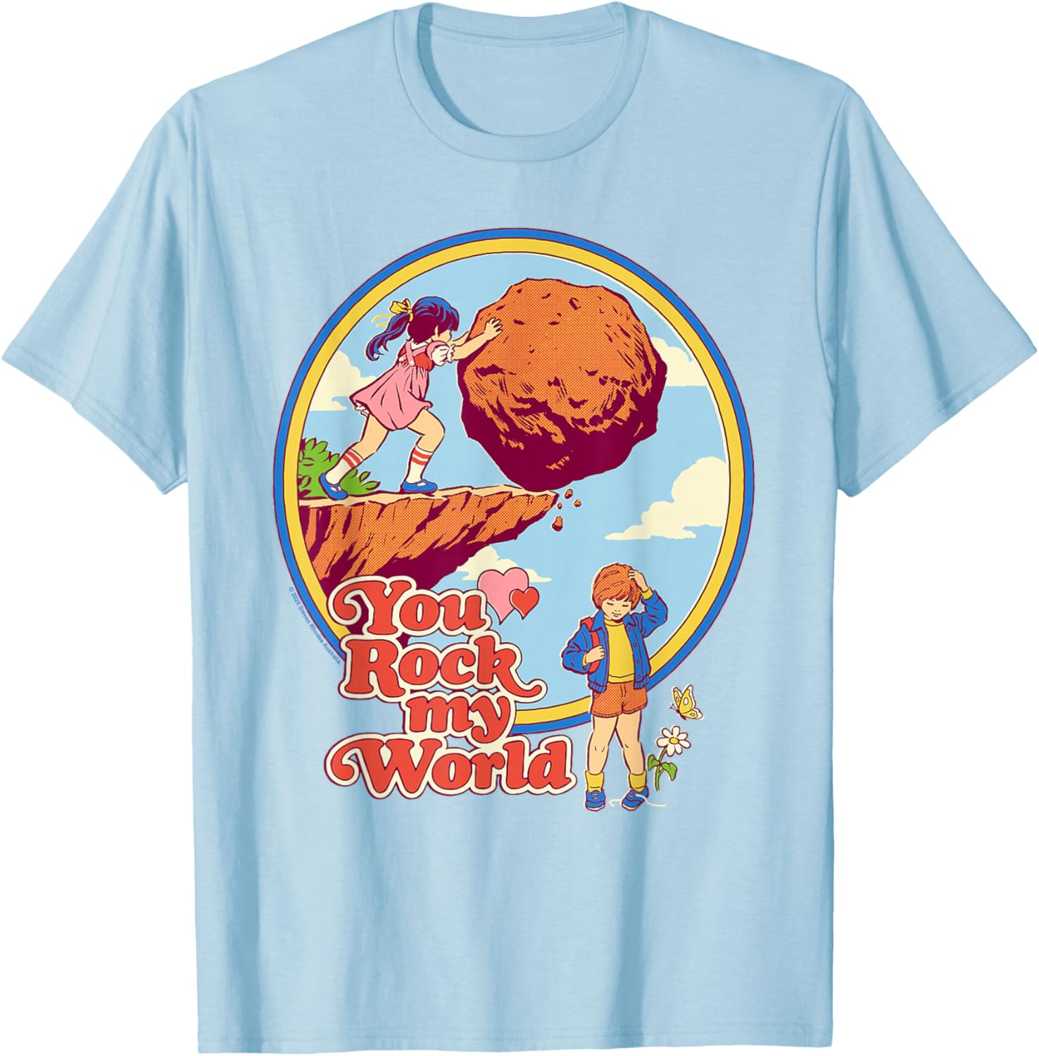 Rock My World Valentine's Sarcastic Vintage Funny T-Shirt for Adults - 7