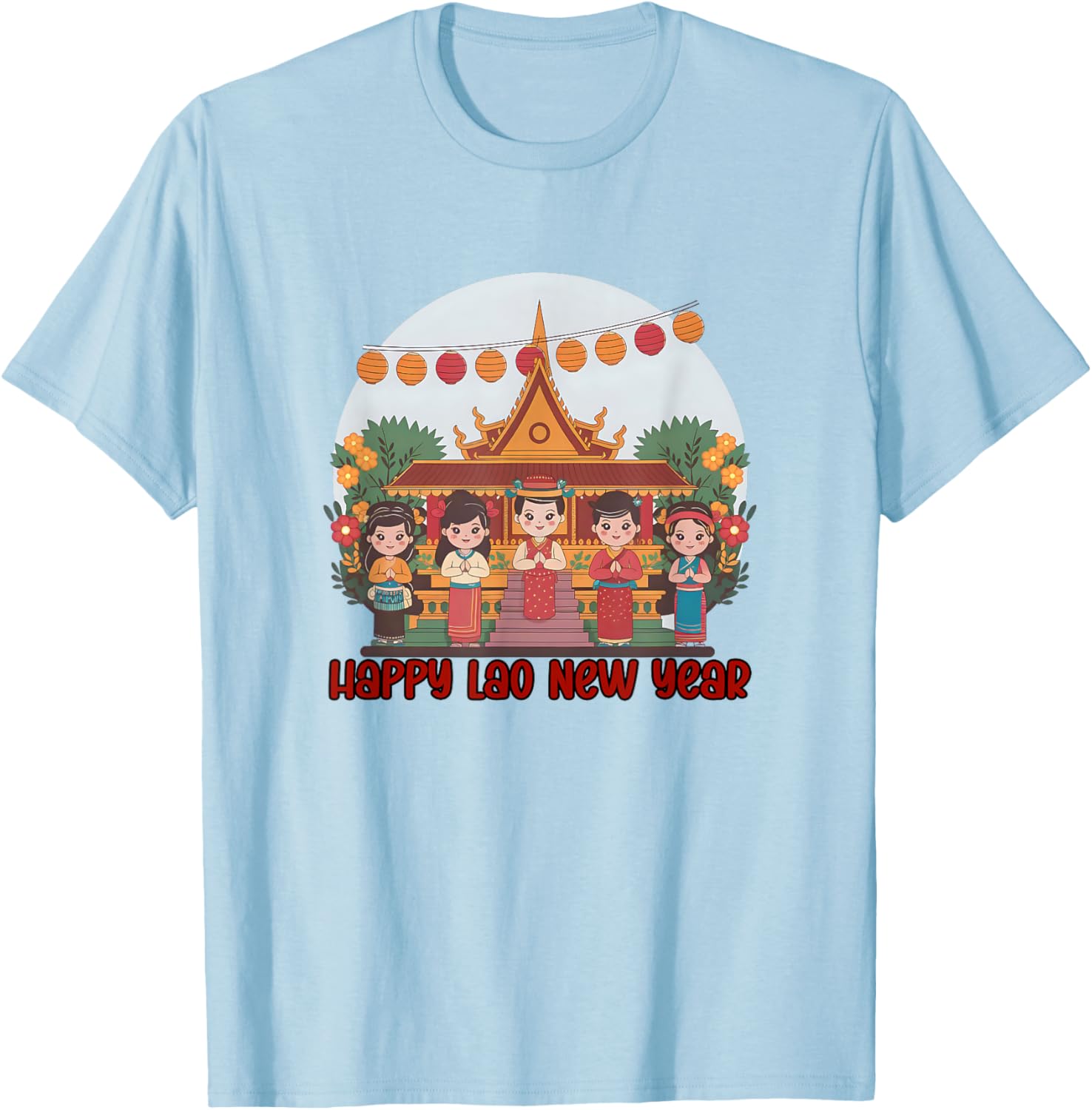 Happy Lao New Year T-Shirt for Pi Mai Celebrations - Laotian Style Apparel - 7